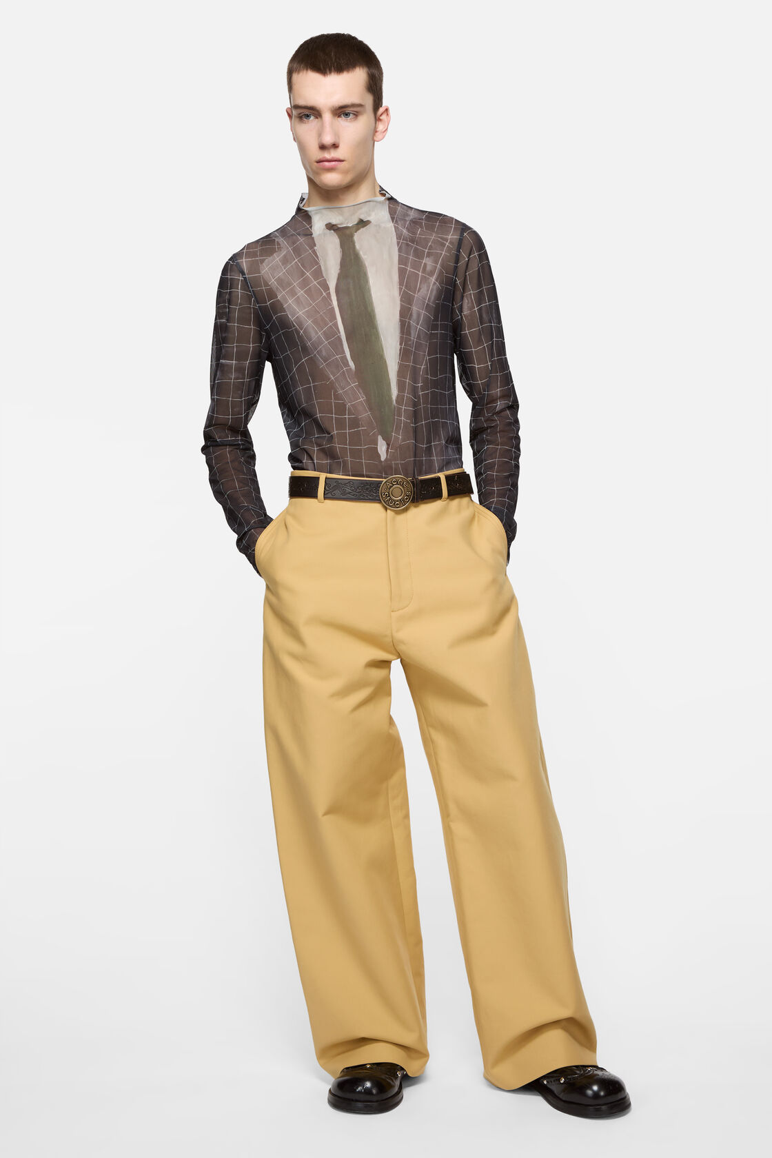 Mesh print t-shirt, Black Multicolor, 2000x