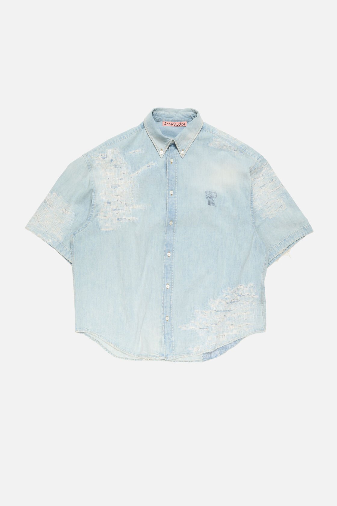 Mended denim shirt, Light blue, 2000x