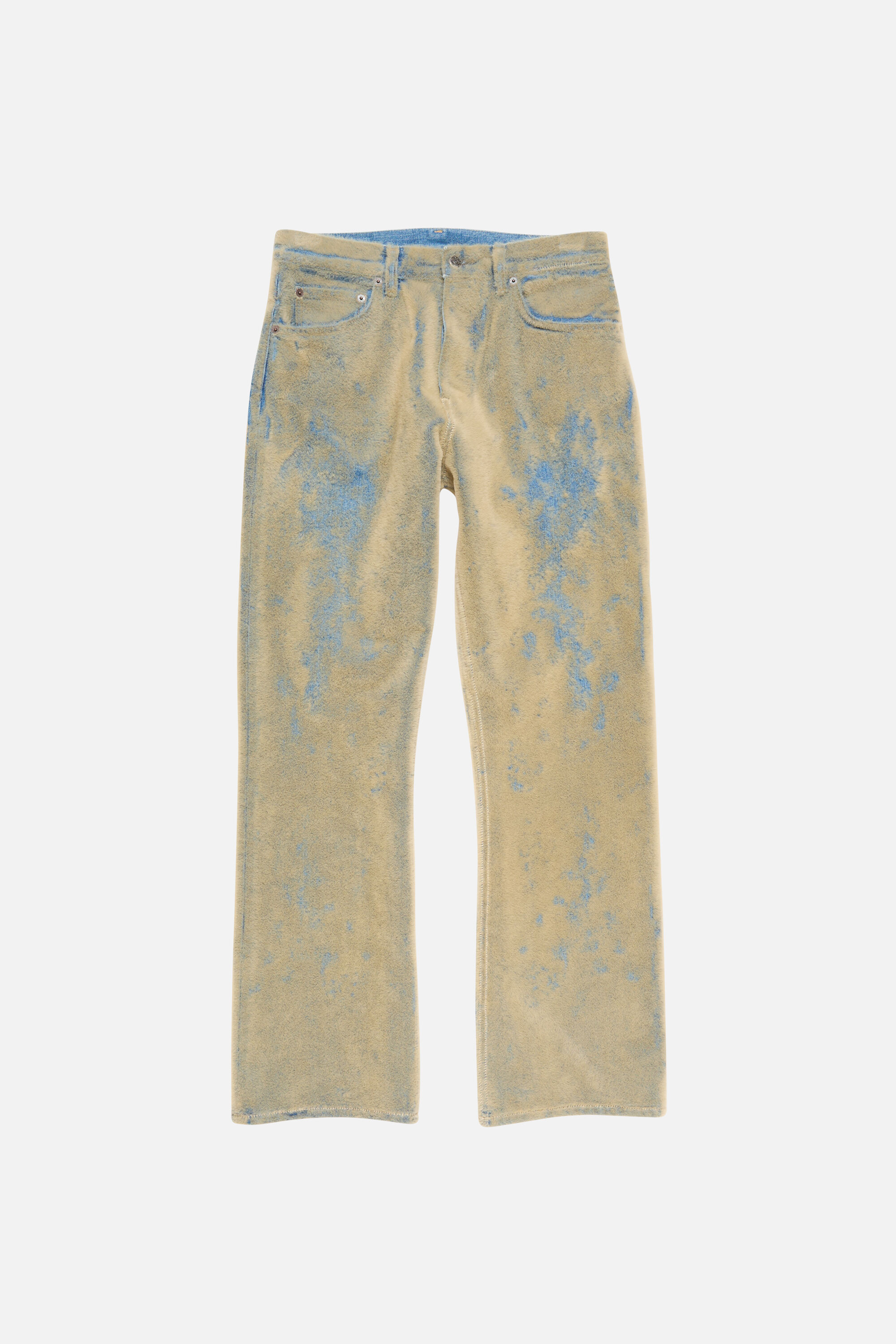 Acne Studios - Flocked denim trousers - Loose fit - Blue/beige