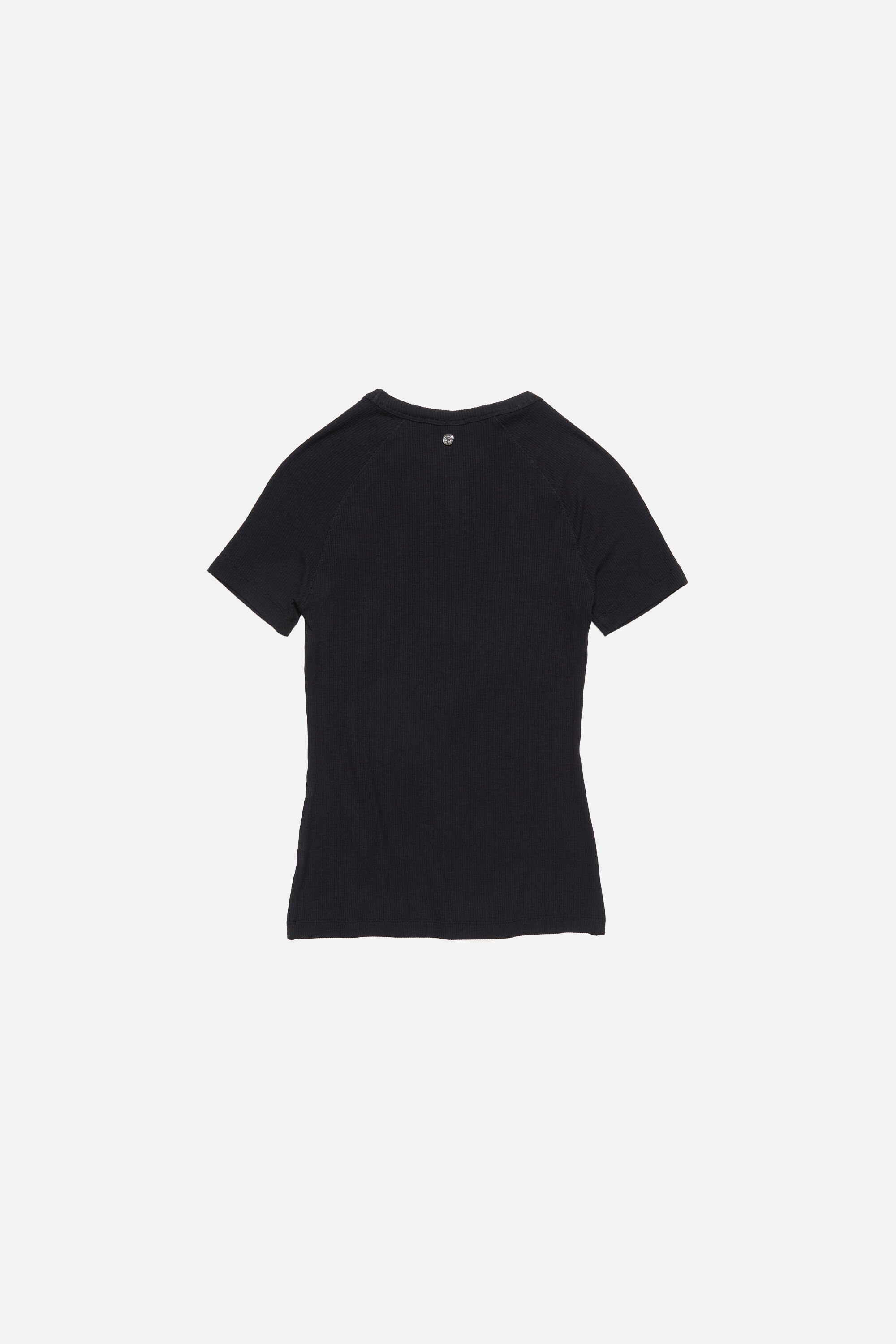 Acne Studios - ジップ付きリブTシャツ - ブラック