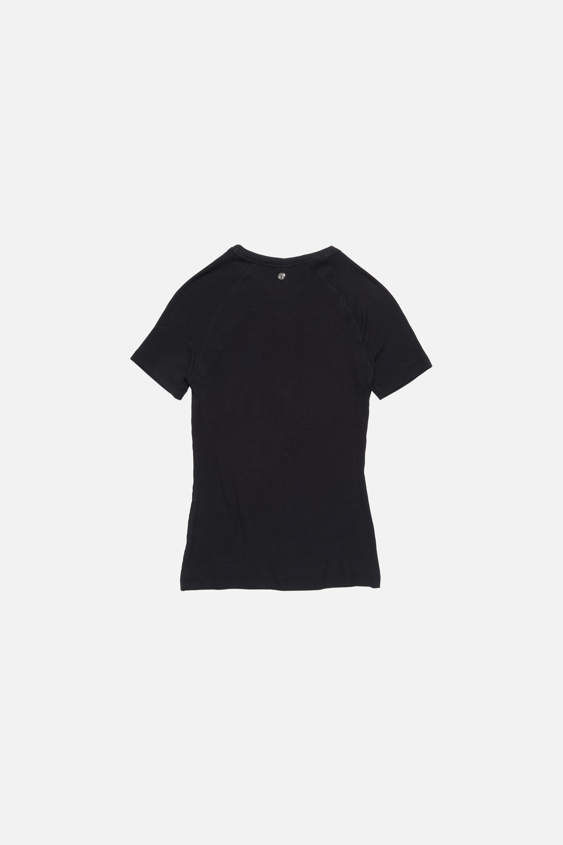 Ribbed t-shirt with zip, Black, 2000x