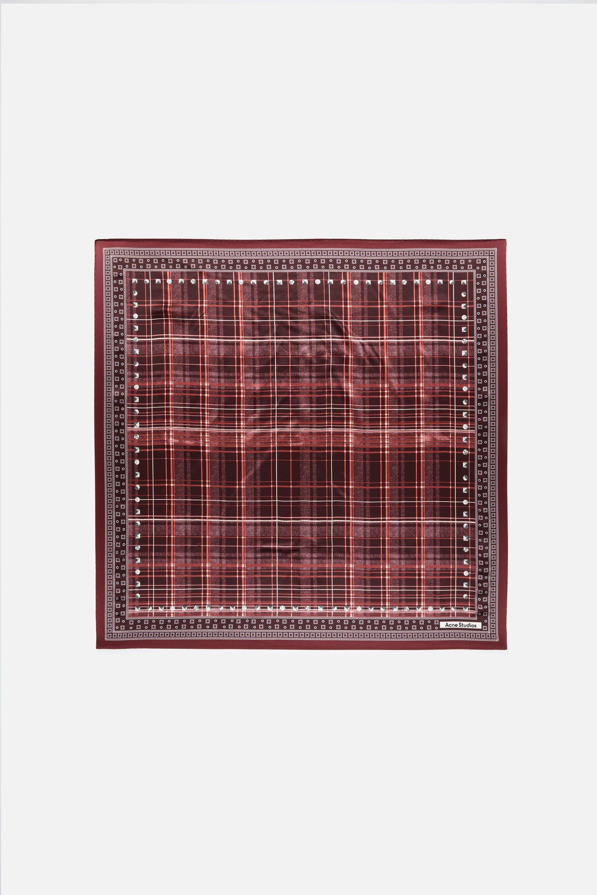 Acne Studios - チェック柄シルクスカーフ - グレー/ブラウン