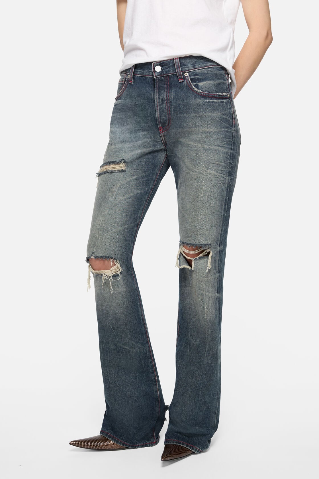 Re-edition worn jeans - 2009F, Mid Blue, 2000x