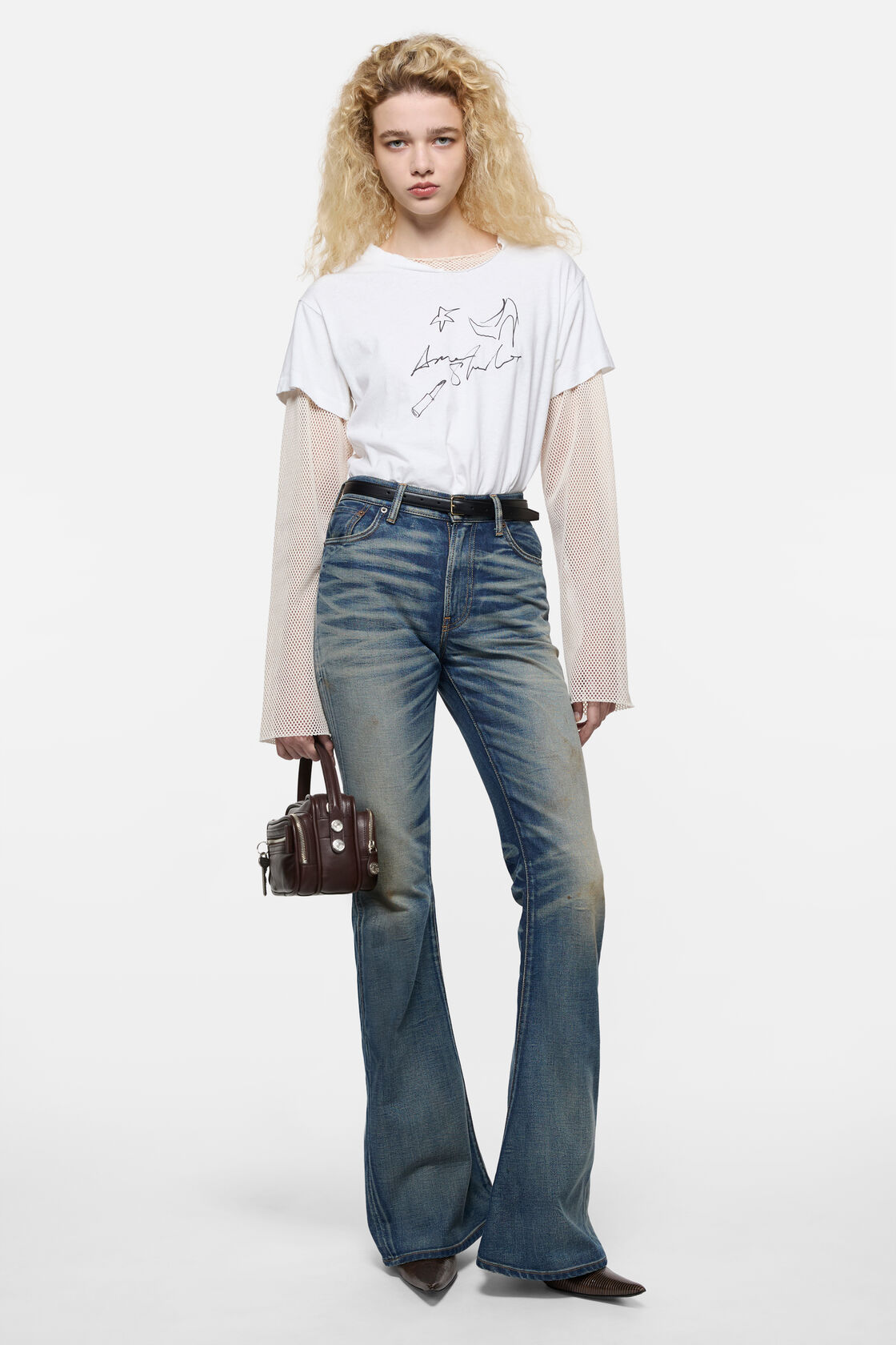 Layered mesh t-shirt, Off white, 2000x