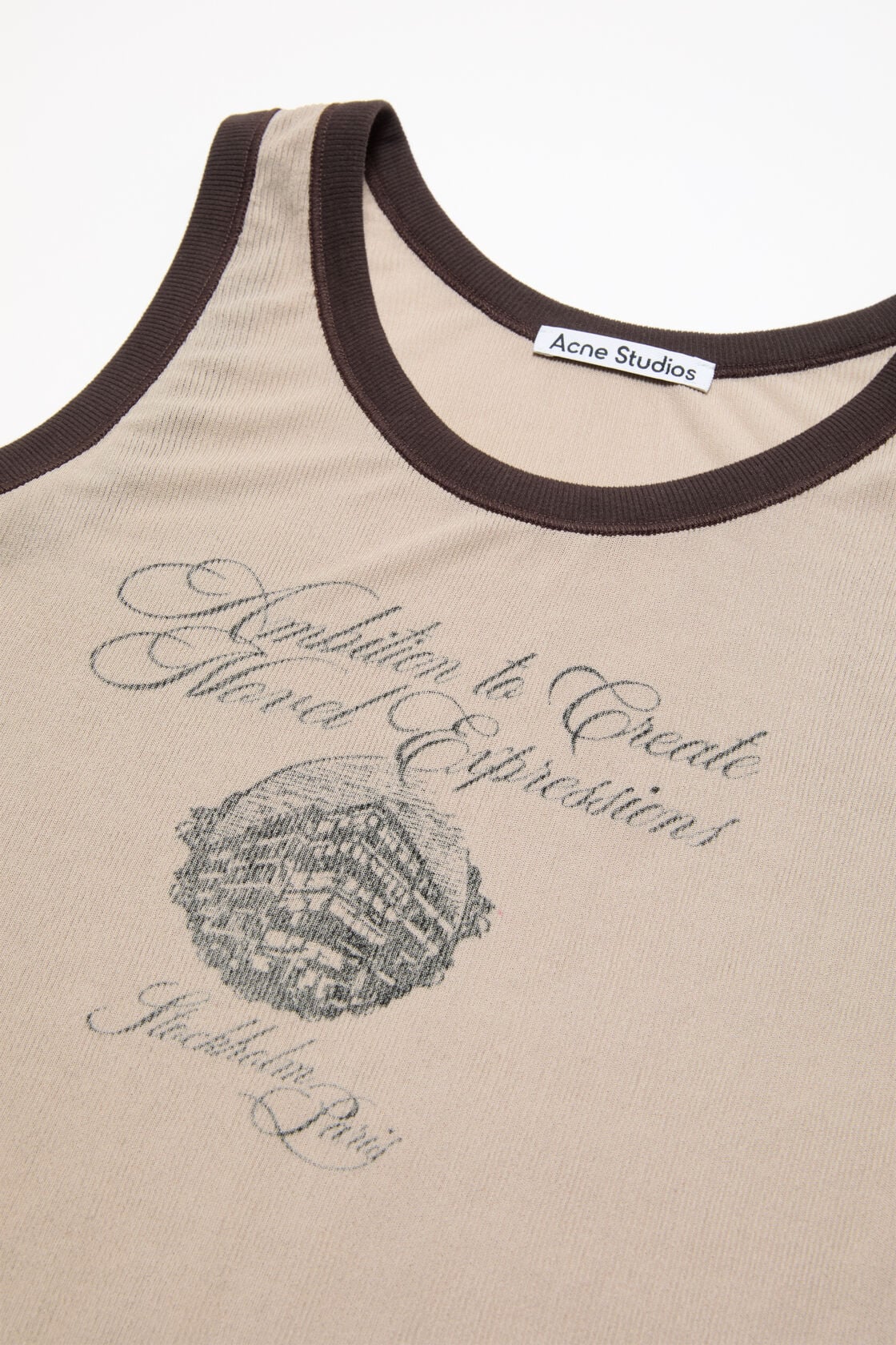 Ribbed tank top, Beige/black, 2000x
