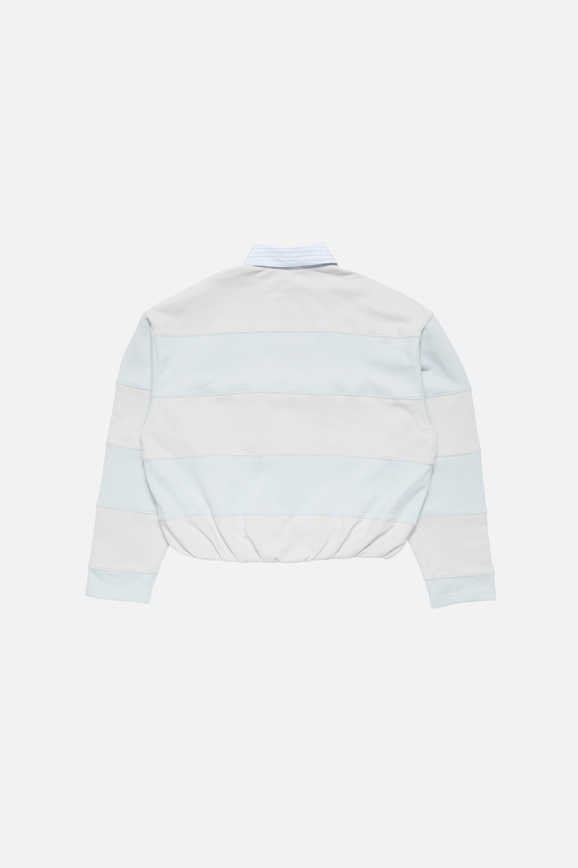 Acne Studios - ストライプポロスウェットシャツ - ライトブルー/グレー
