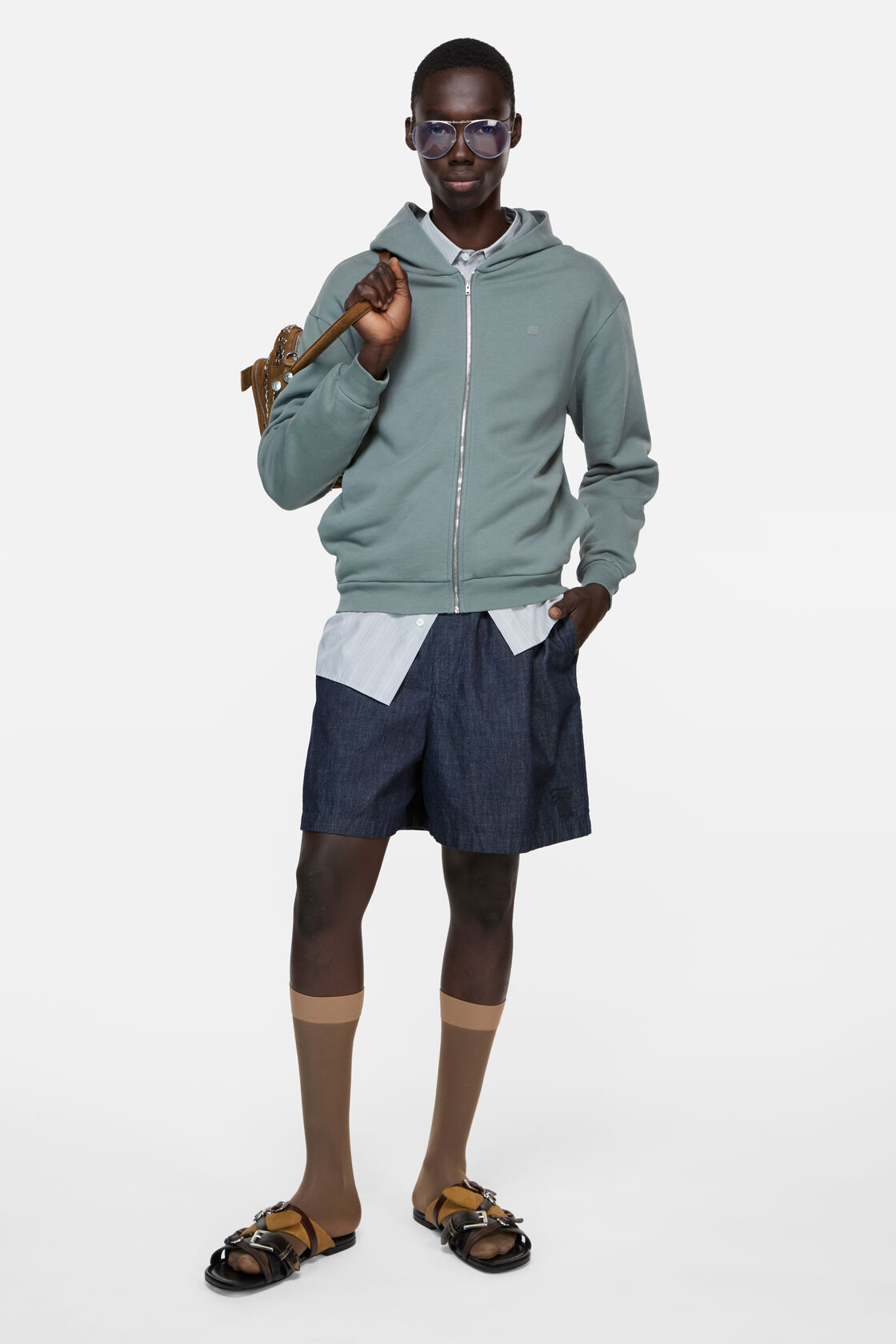 Casual denim shorts, Mid blue, 2000x