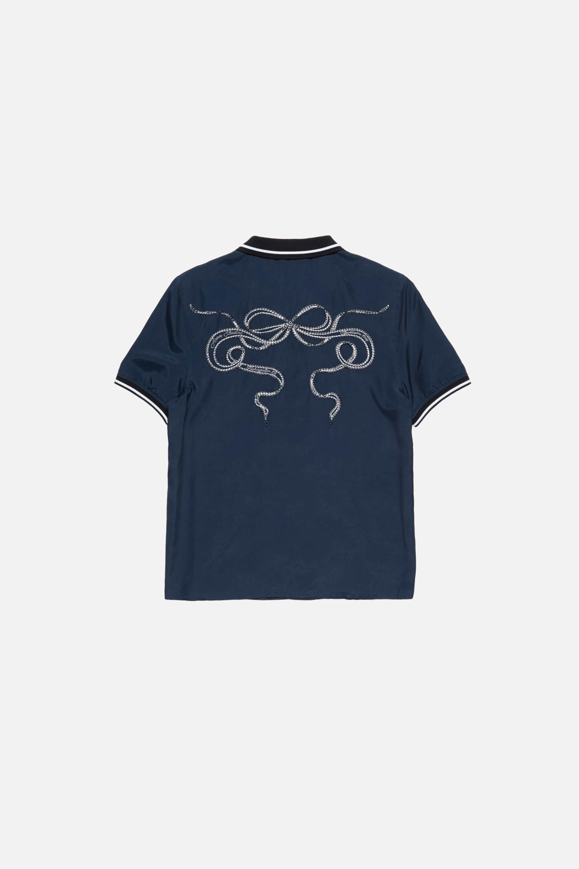 Acne Studios - Embroidered button-up shirt - Navy