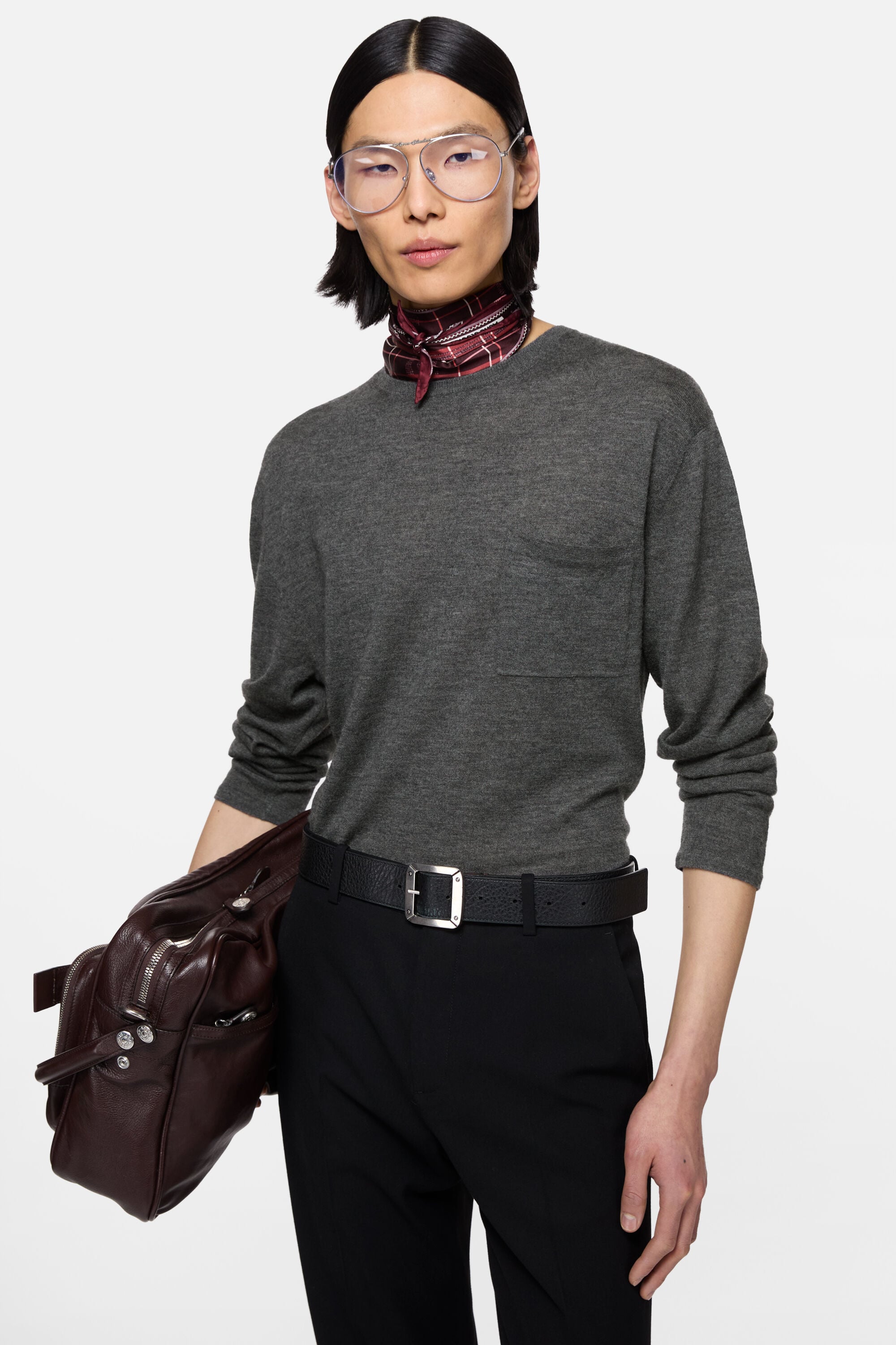 Acne Studios - カシミヤニットセーター - ダークグレーメランジ