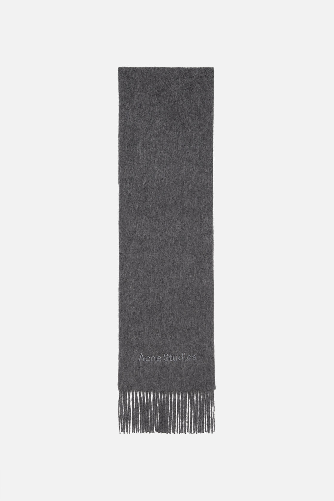 Alpaca wool logo scarf, Grey Melange, 2000x