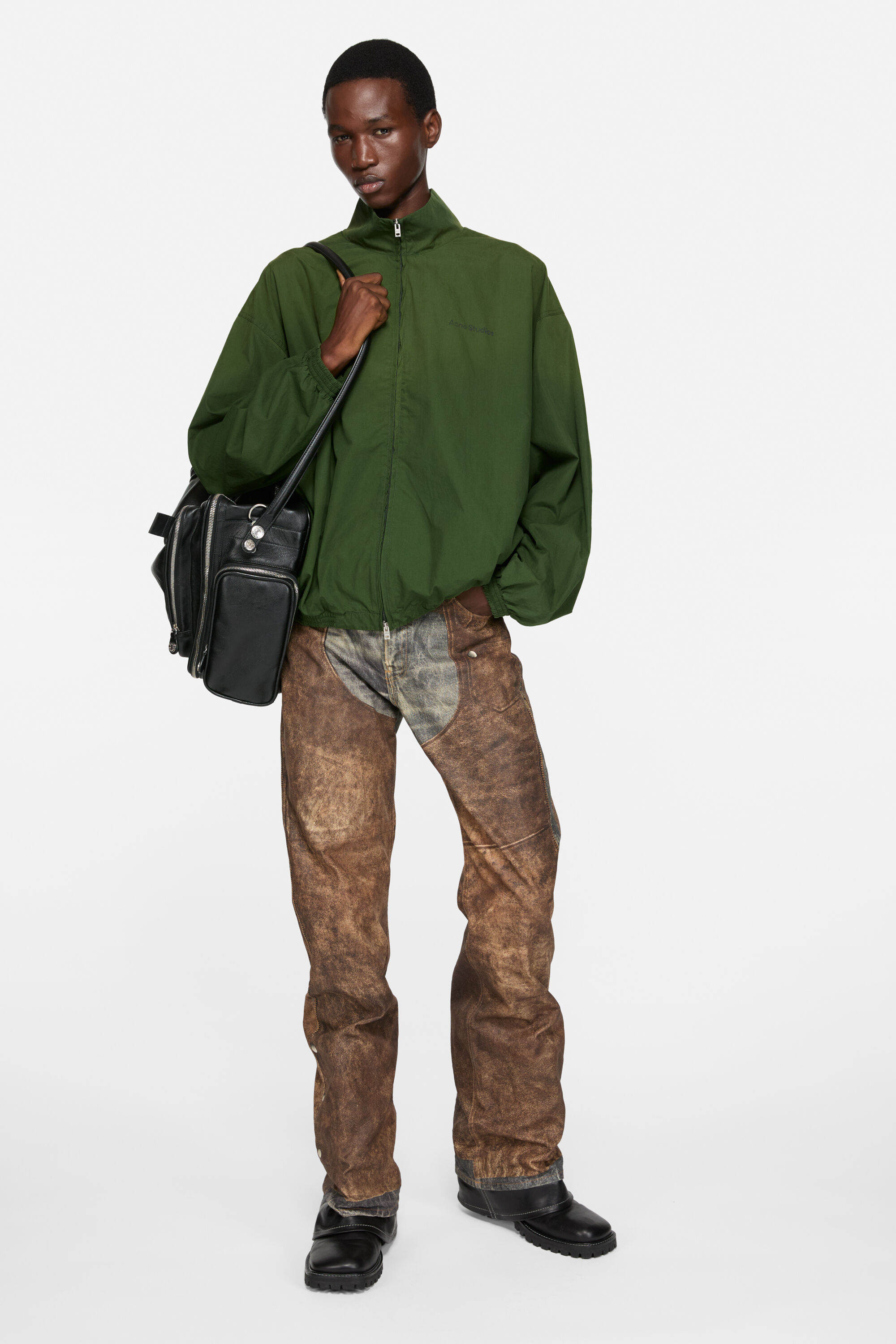 Acne Studios - Logo zipper jacket - Forest green