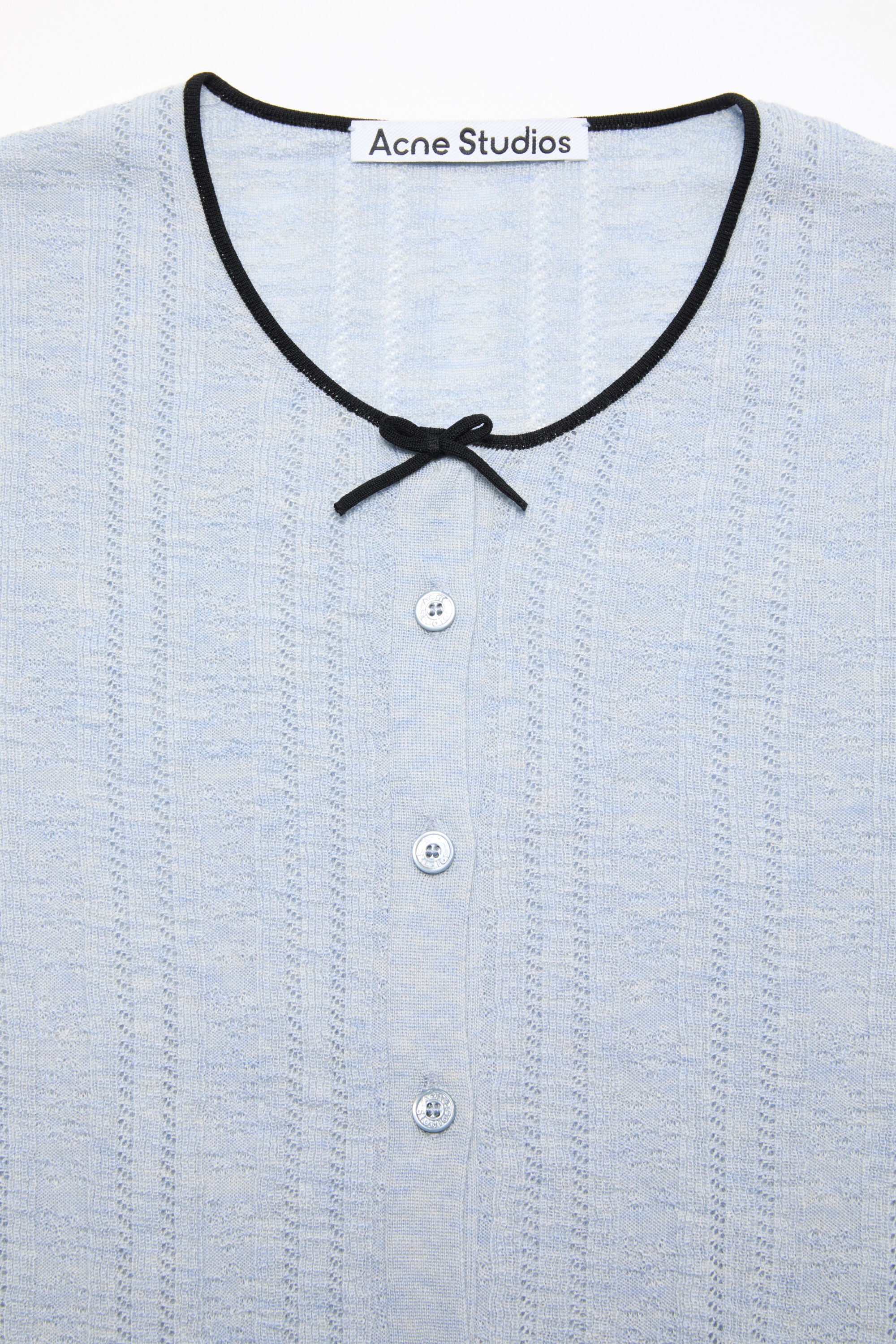 Acne Studios - リボン付きシルクカーディガン - ライトブルー