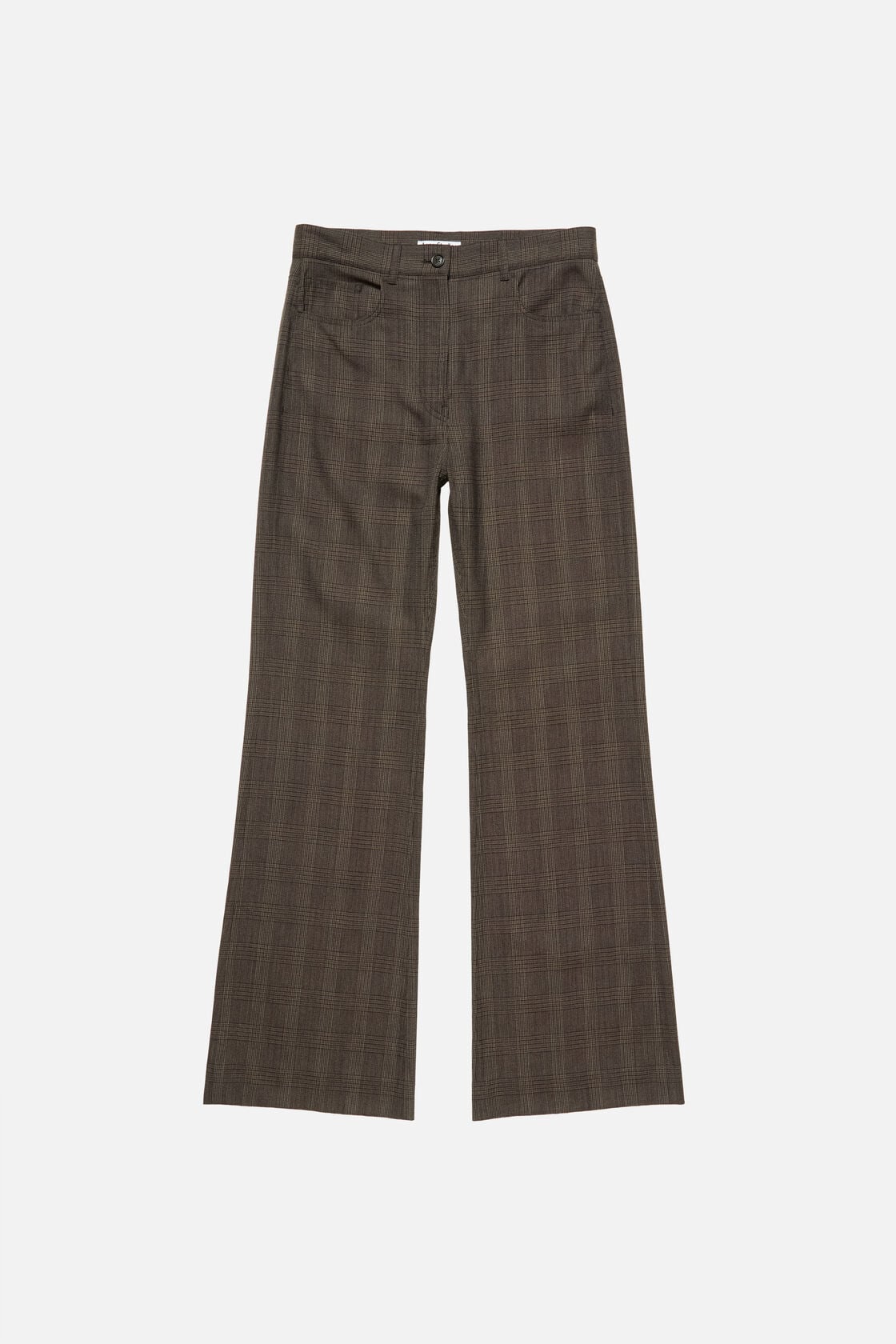 Tailored Wool Check Trousers, Brown/black, 2000x