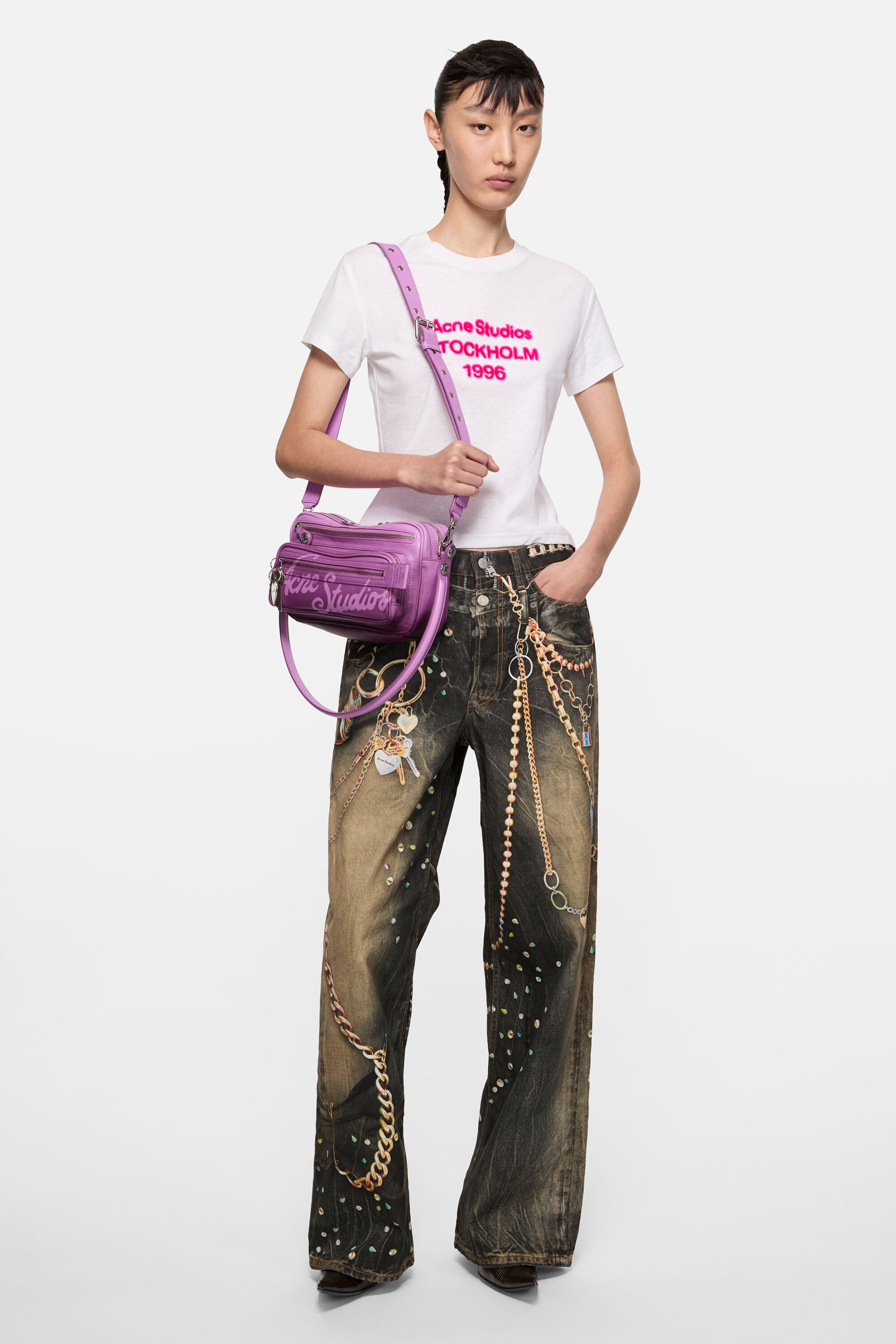 ★のんのん様　Acne Studios＋バーバリーセット Acne Studios - Camero Party Shoulder Bag - Violet pink