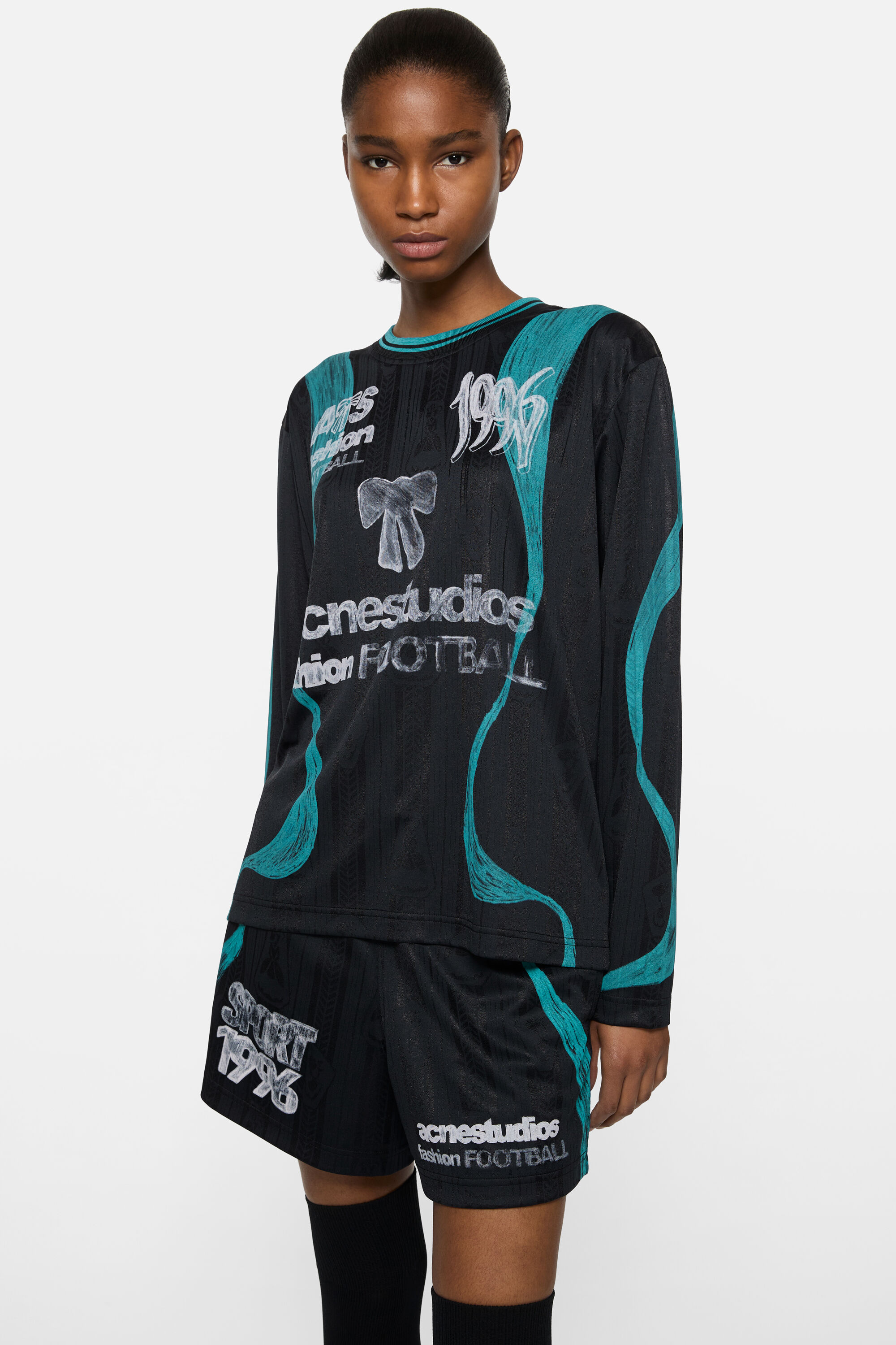 Acne Studios - Sports jersey graphic t-shirt - Black
