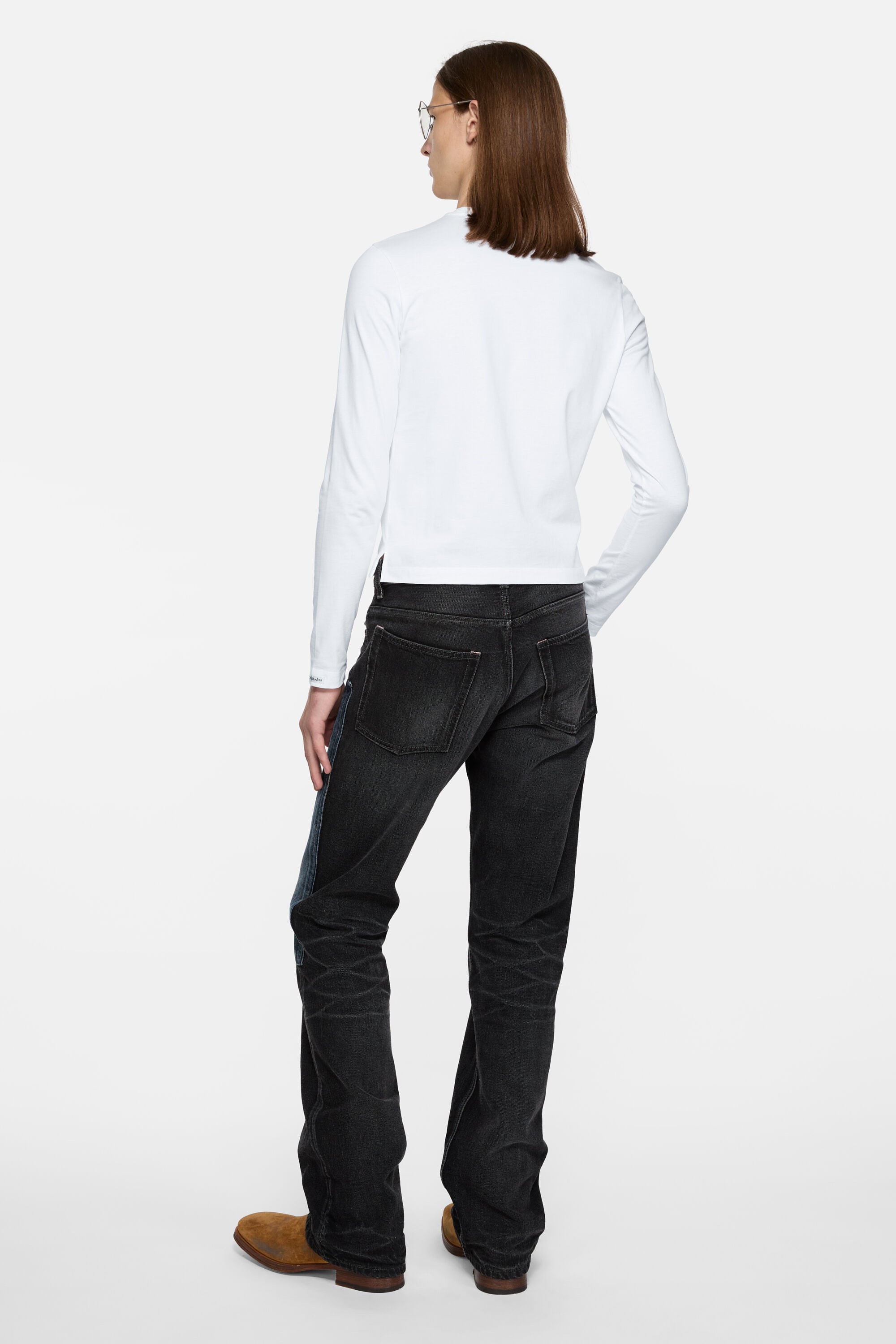 Acne Studios - Satin label t-shirt - regular - Optic White