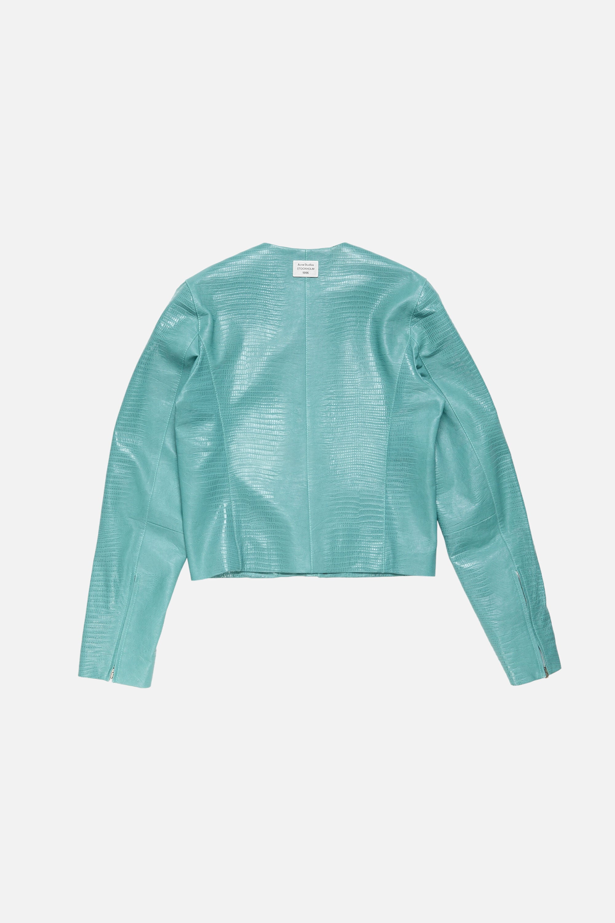 Acne Studios - Lizard leather biker jacket - Azure Blue