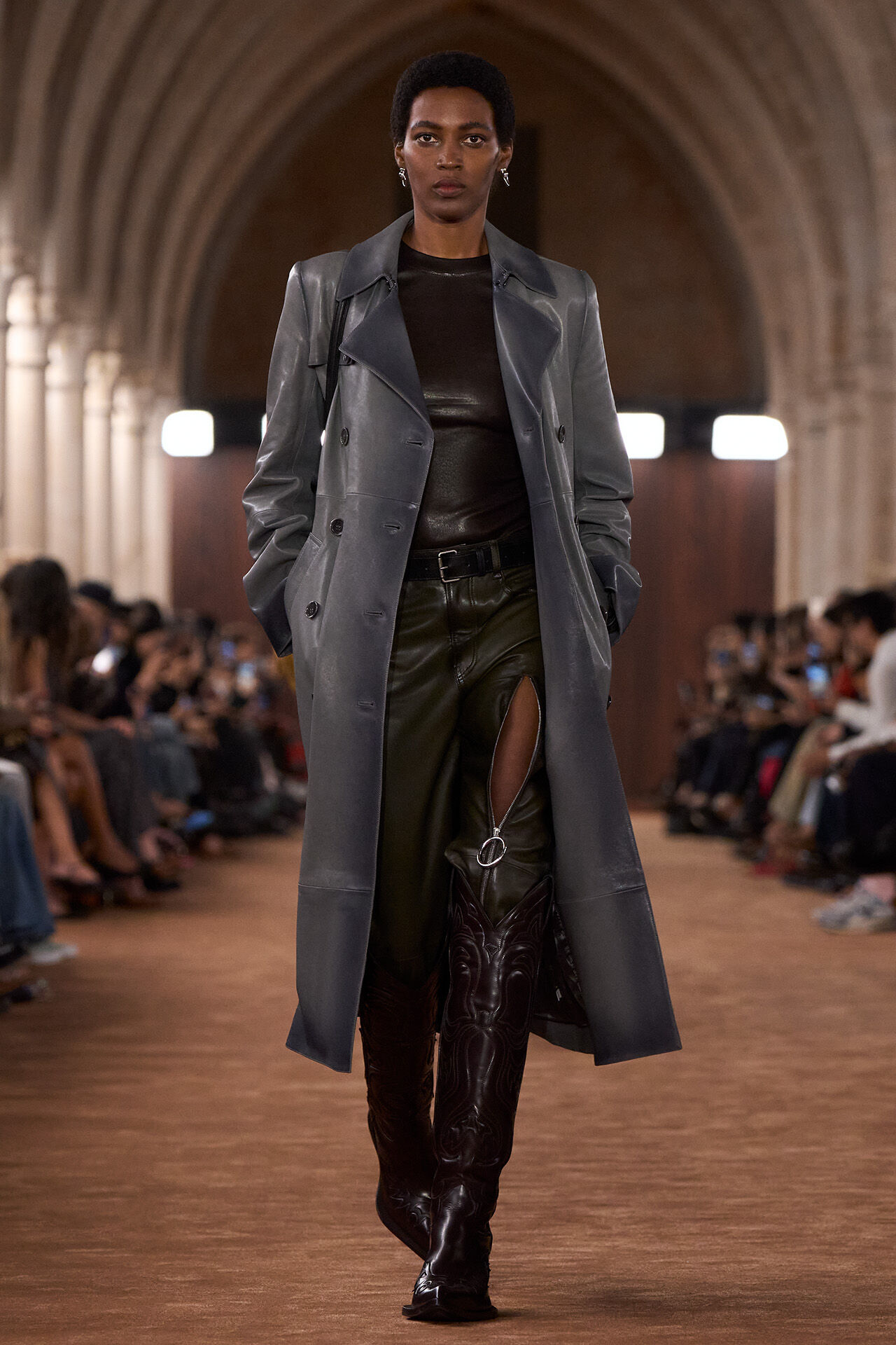 【値下げ】DanaKaran NY トレンチコート Acne Studios - オンブレレザートレンチコート - アンスラサイトグレー
