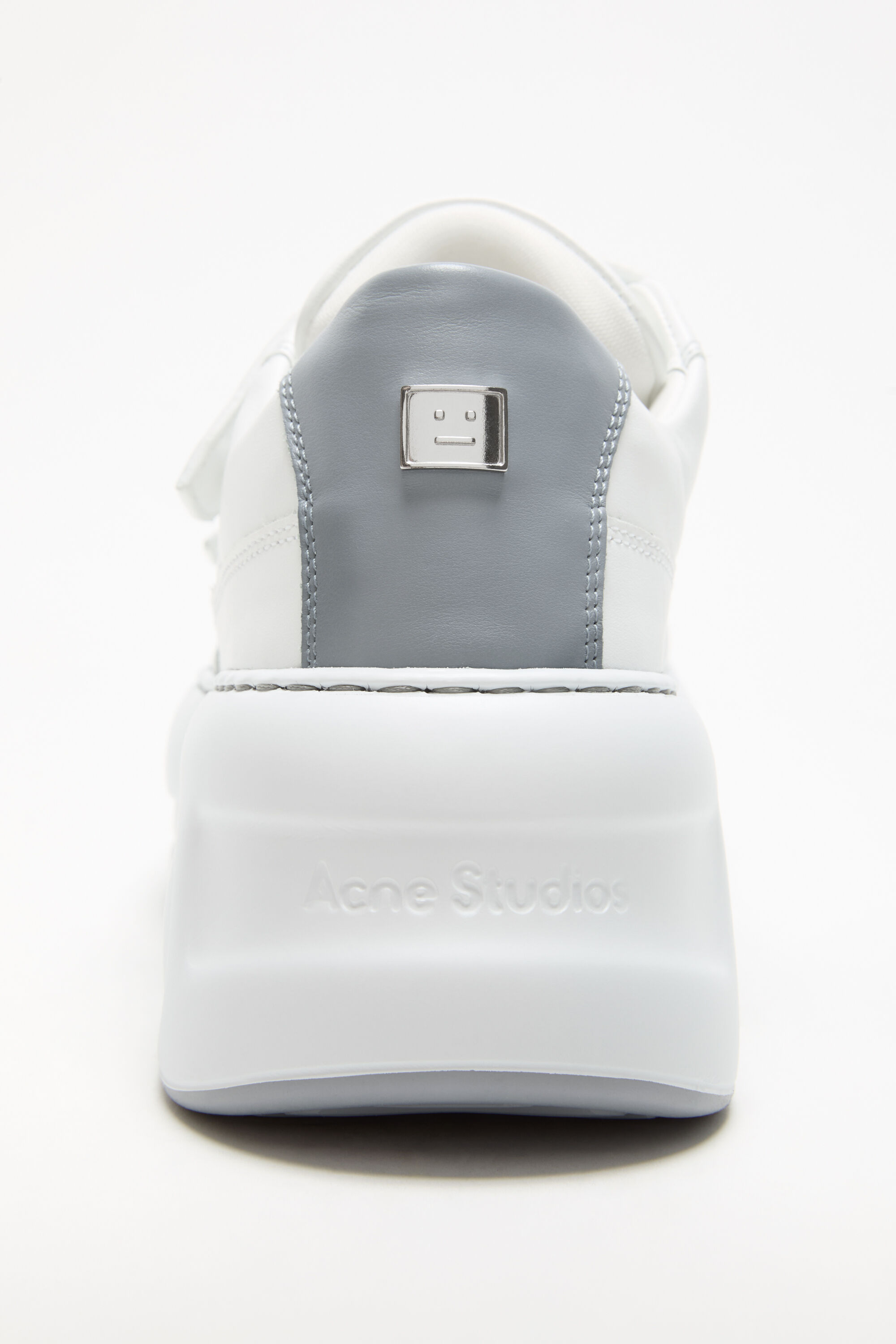 Acne Studios - レザーベルクロスニーカー - グレー/オプティックホワイト