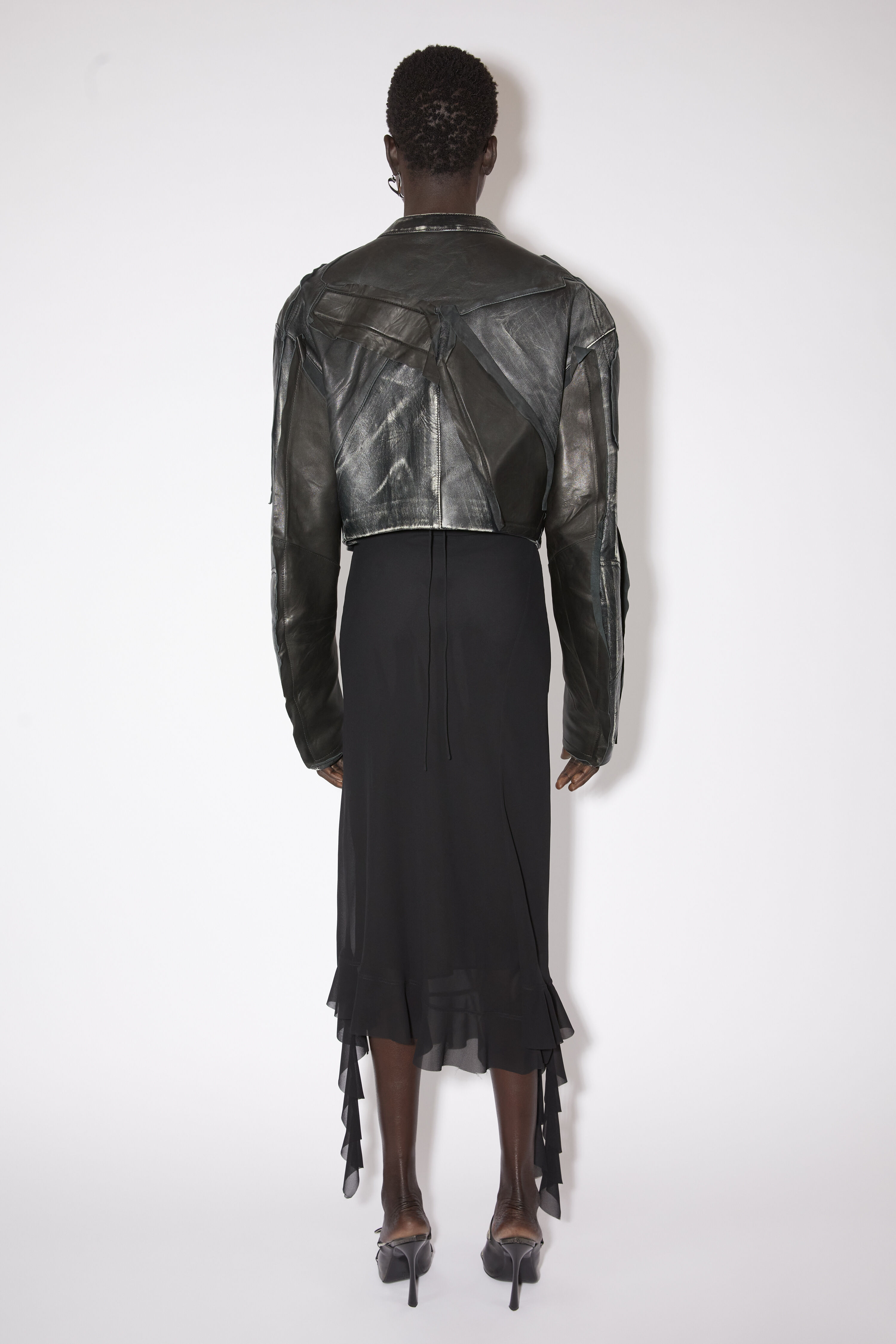 아크네 스튜디오 Acne Studios Patchwork leather biker jacket - Black
