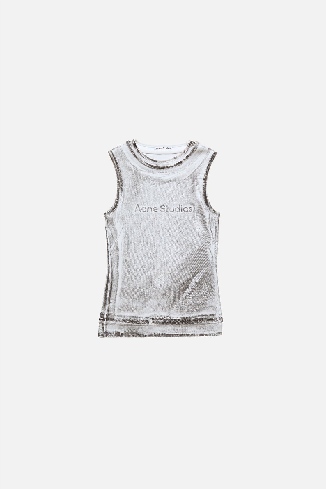 Layered logo tank top, Black/white, 2000x