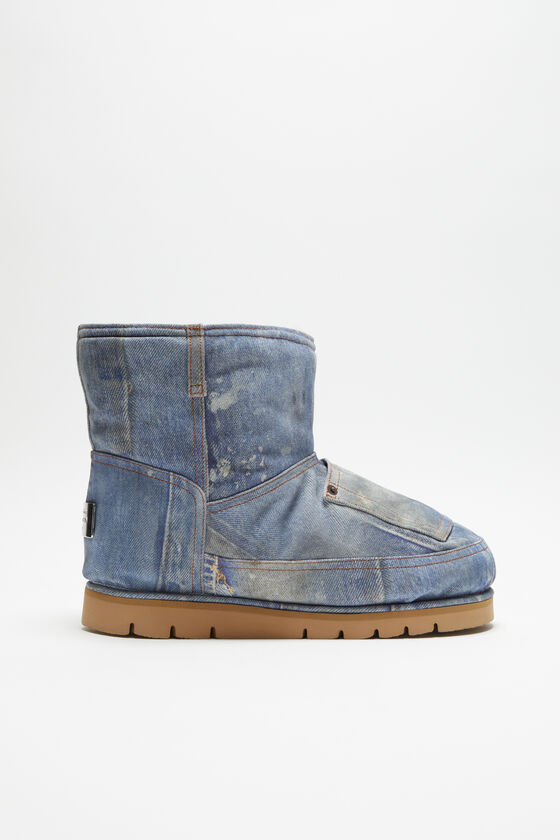 Low boots printed leather, Multi blue, 2000x