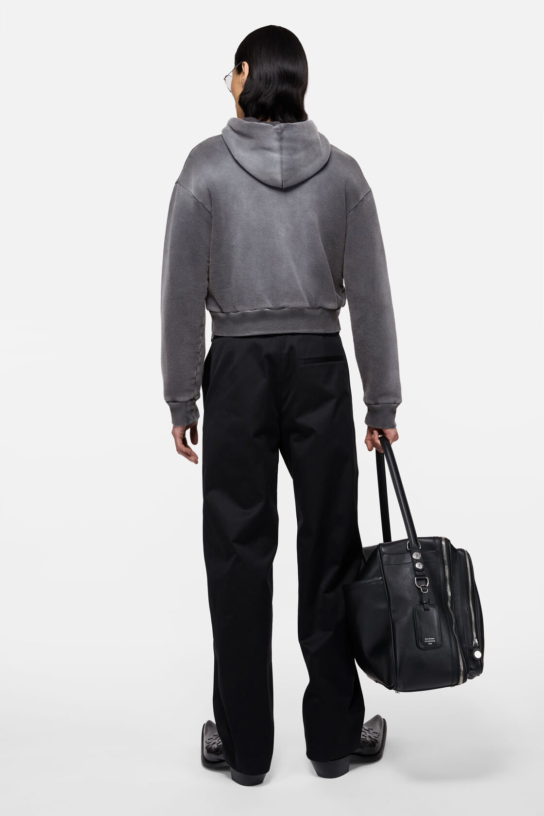 Sprayed zip hoodie, Faded black, 2000x