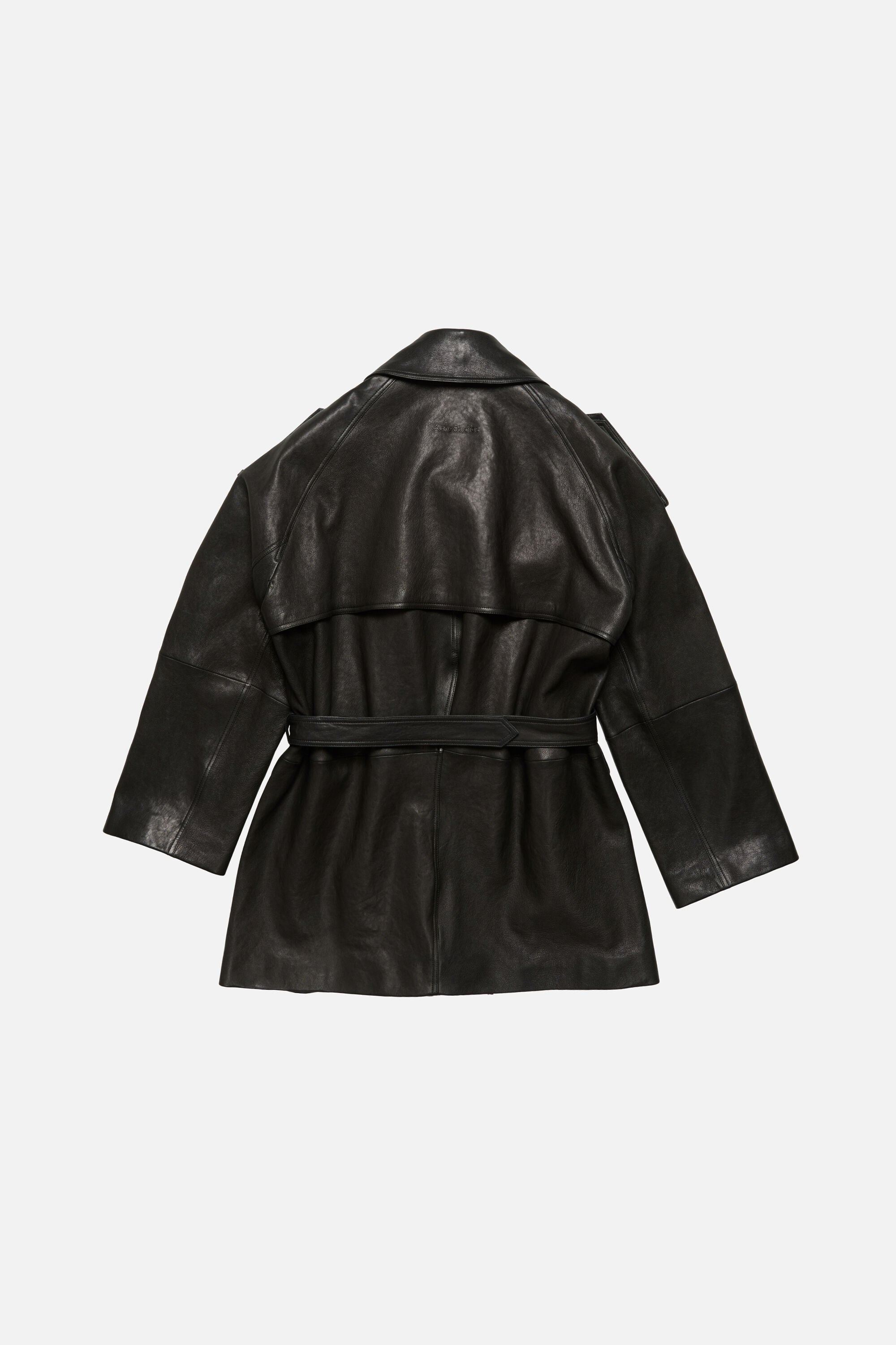 Acne Studios - レザートレンチコート - ブラック