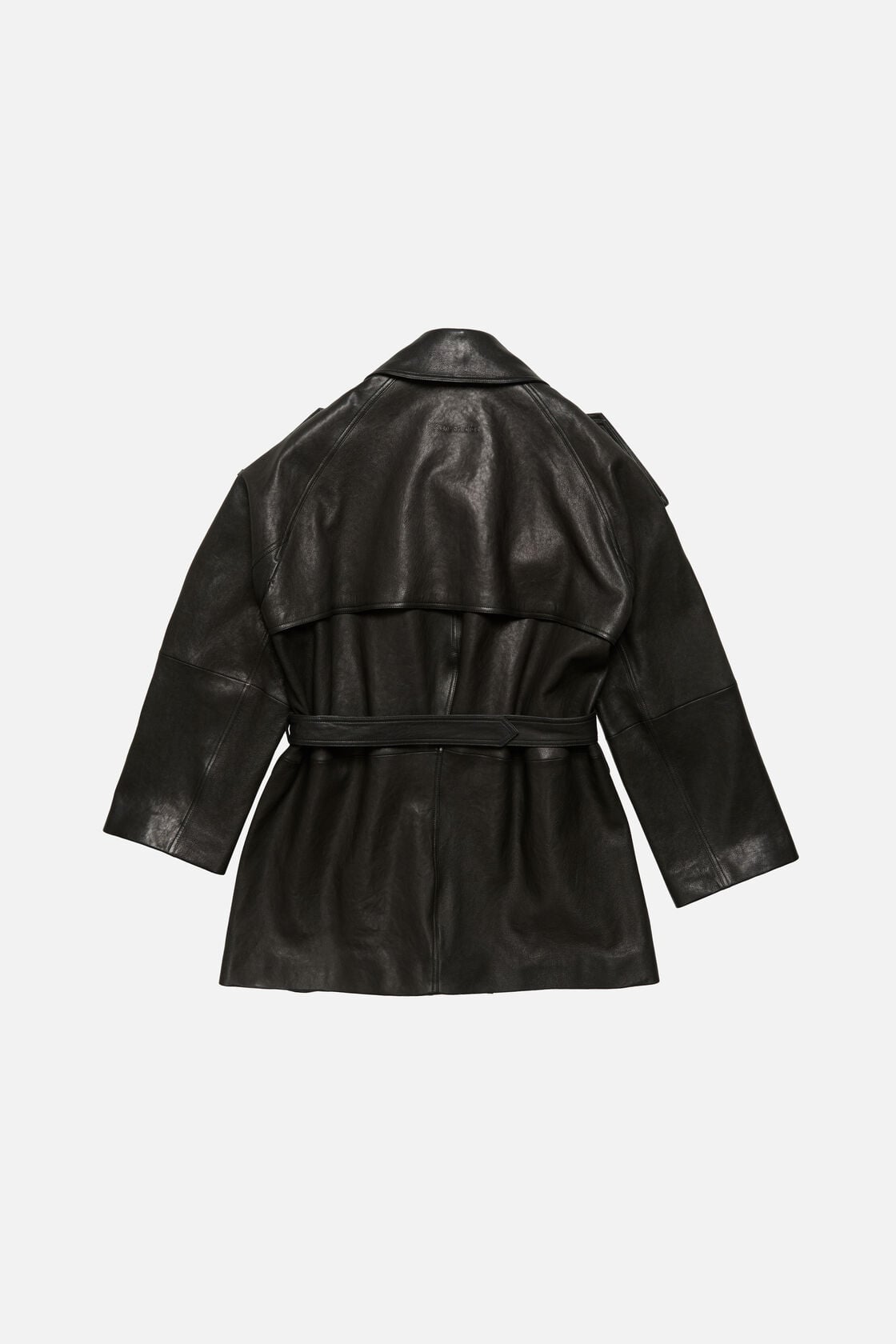 Leather trench coat, Black, 2000x