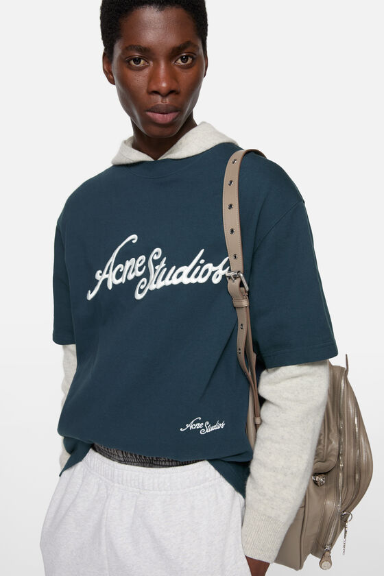 Acne Studios - ロゴTシャツ - リラックスフィット - ディープブルー
