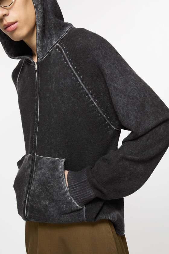 Acne Studios - フード付きジッパースウェット - ブラック