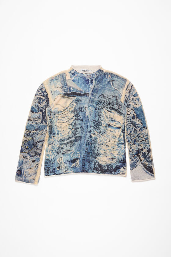 Acne Studios - プリントセーター - デニムブルー 