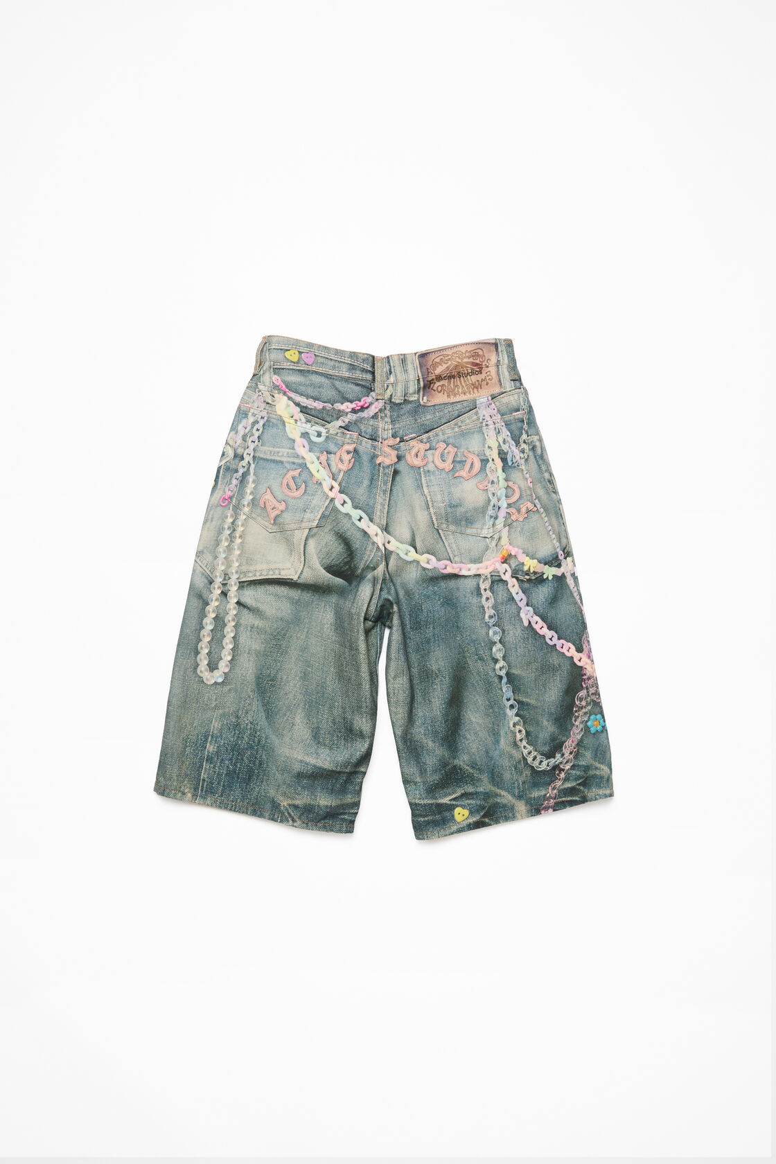 Denim shorts - loose fit, Mid blue, 2000x