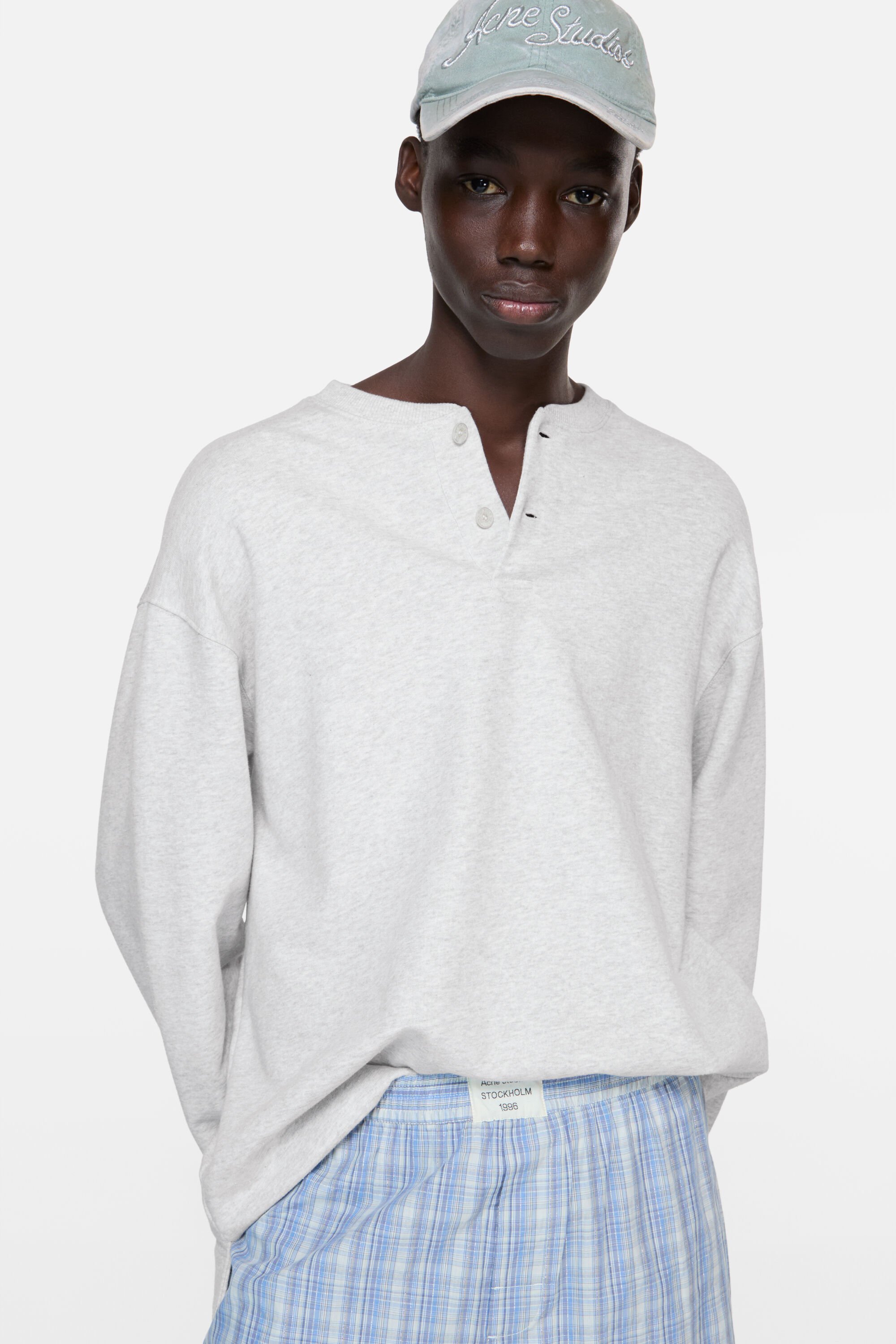 Acne Studios - Fleece logo sweater - Pale Grey Melange