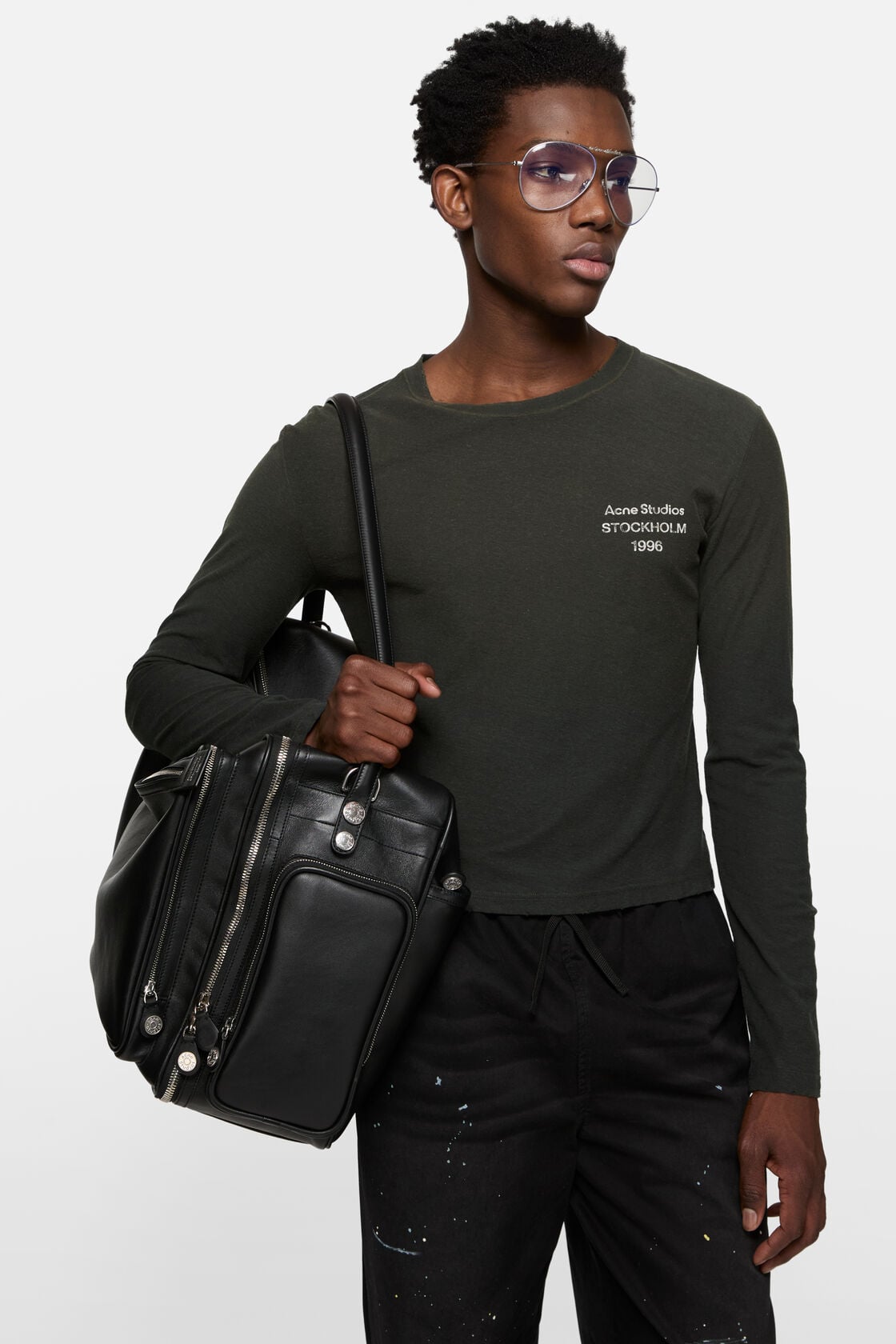 Distressed logo t-shirt, Faded black, 2000x