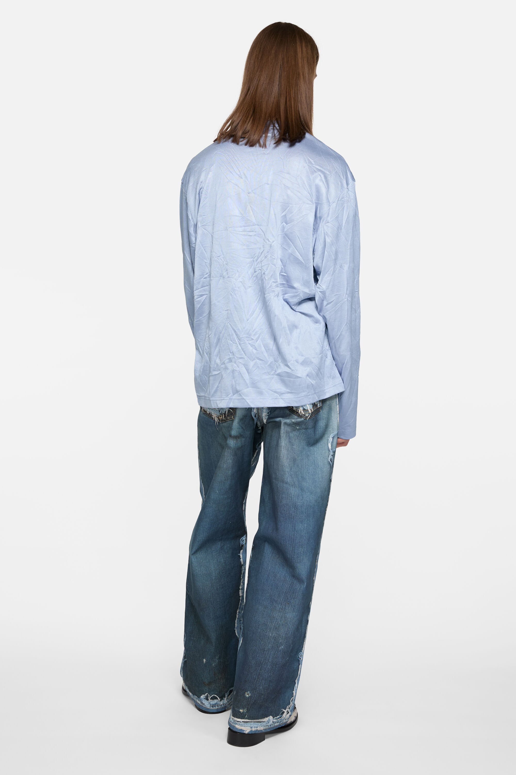 Acne Studios - Crinkled graphic t-shirt - Powder blue