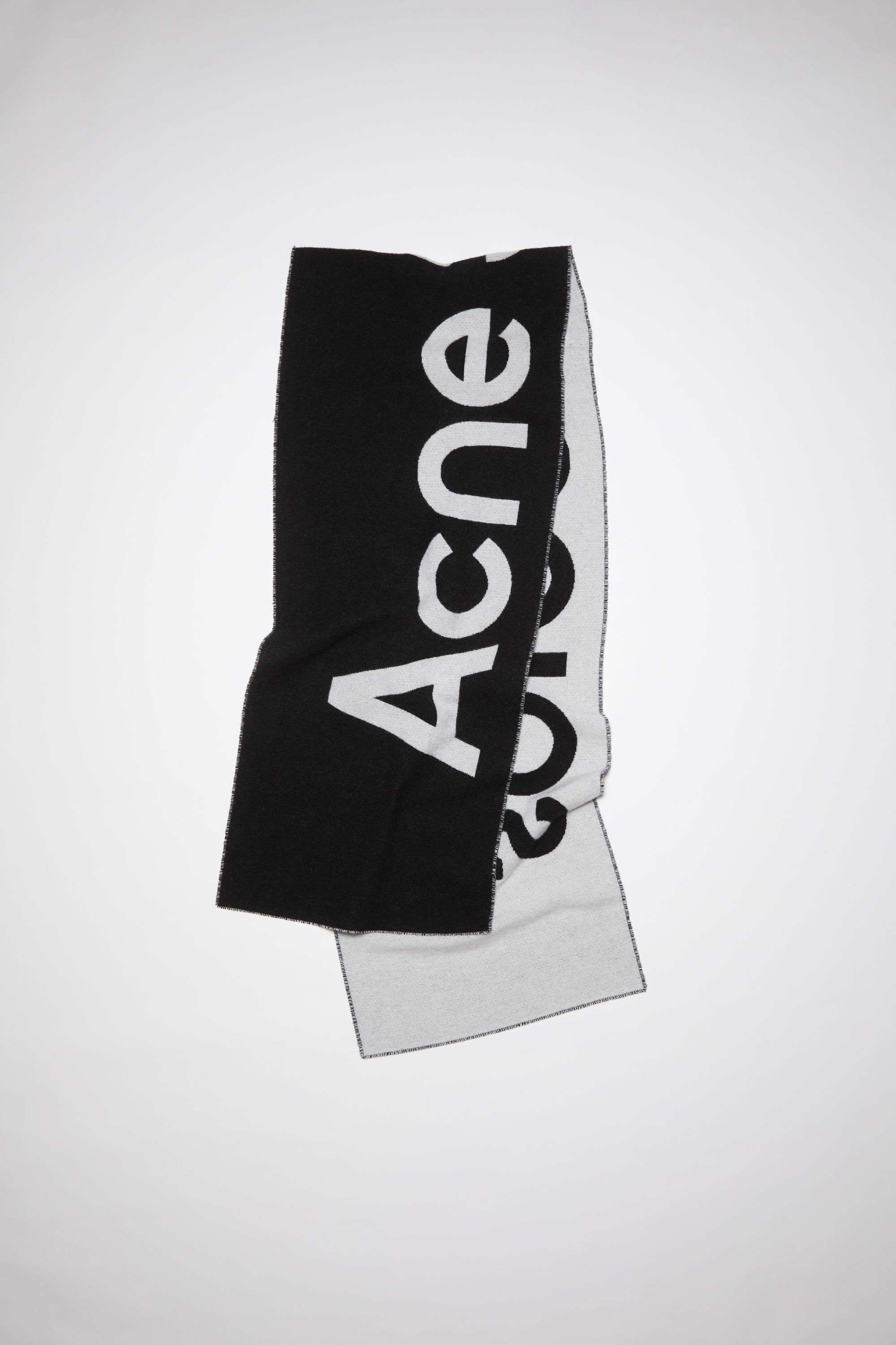 Acne Studios - ロゴジャカードスカーフ - ブラック/ホワイト