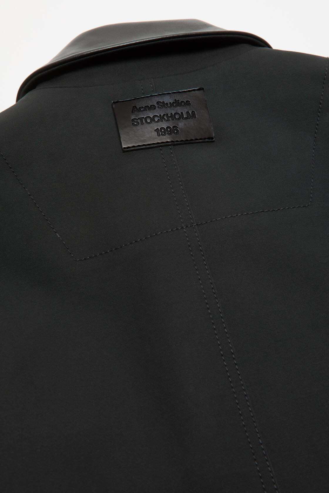 Bomber with leather collar, Black, 2000x