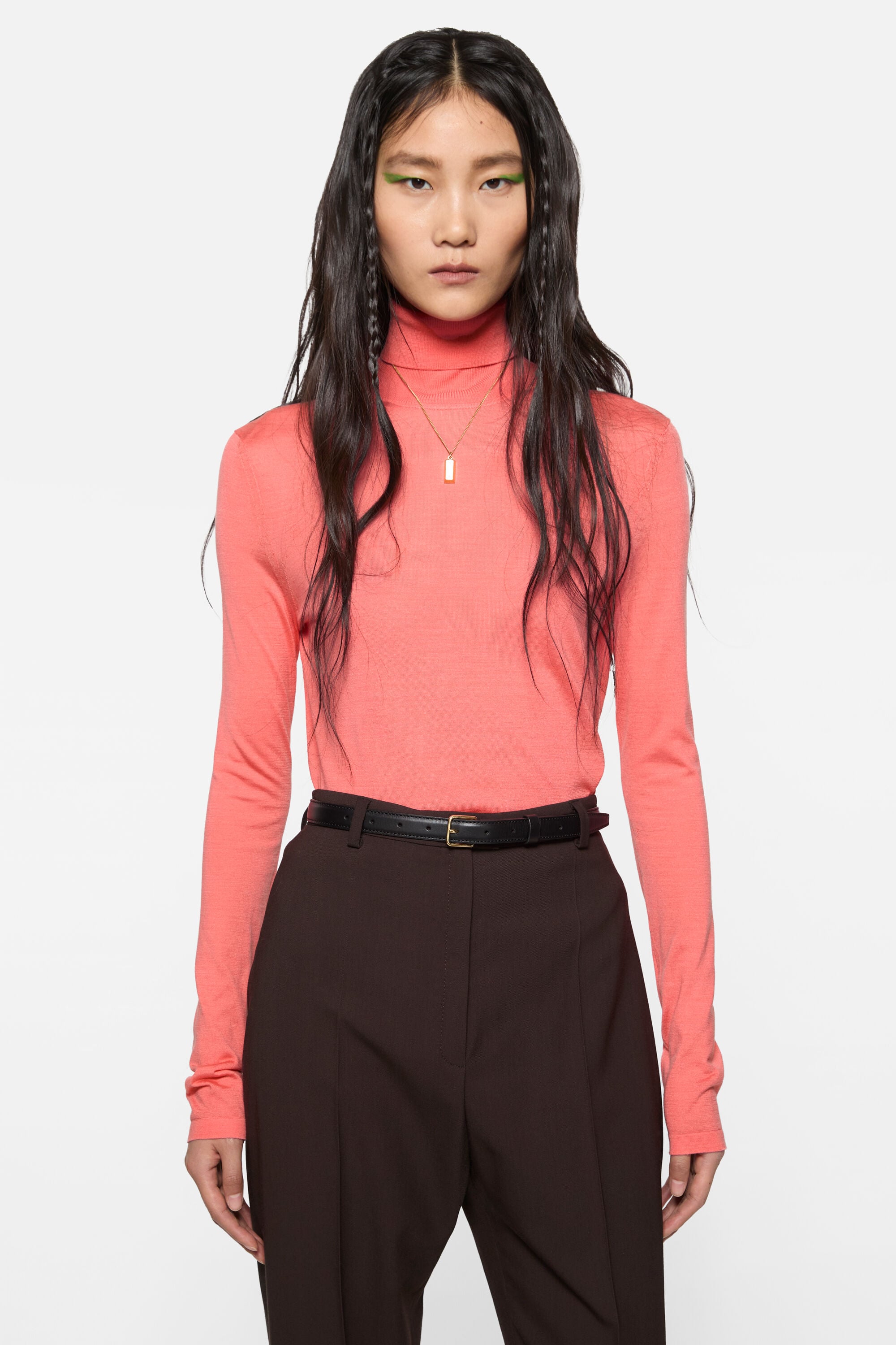 Acne Studios - Fine silk turtleneck - Peach pink