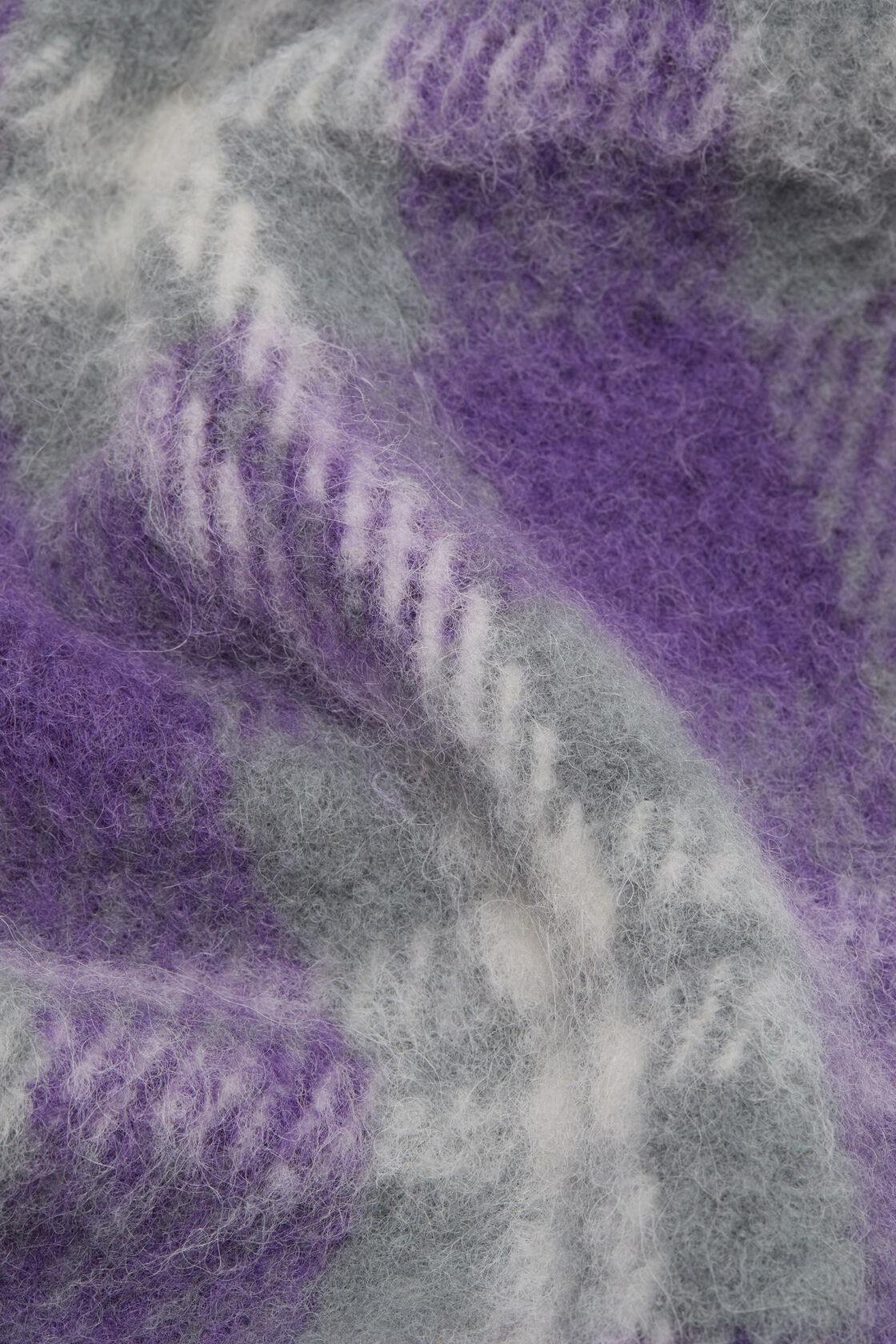Fringed alpaca-wool scarf, Grey/purple, 2000x
