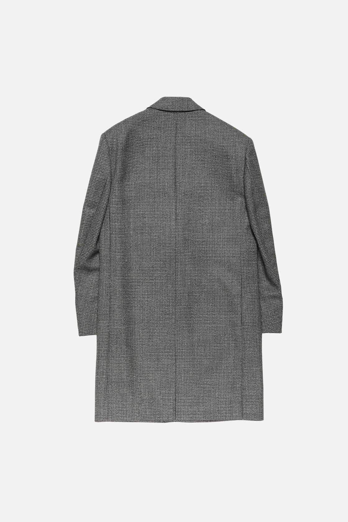 Single-breasted wool overcoat, Black/white, 2000x