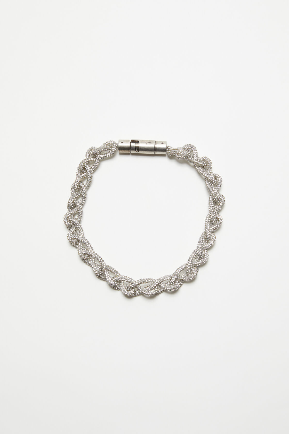 Crystal cord necklace, Antique silver/silver, 2000x