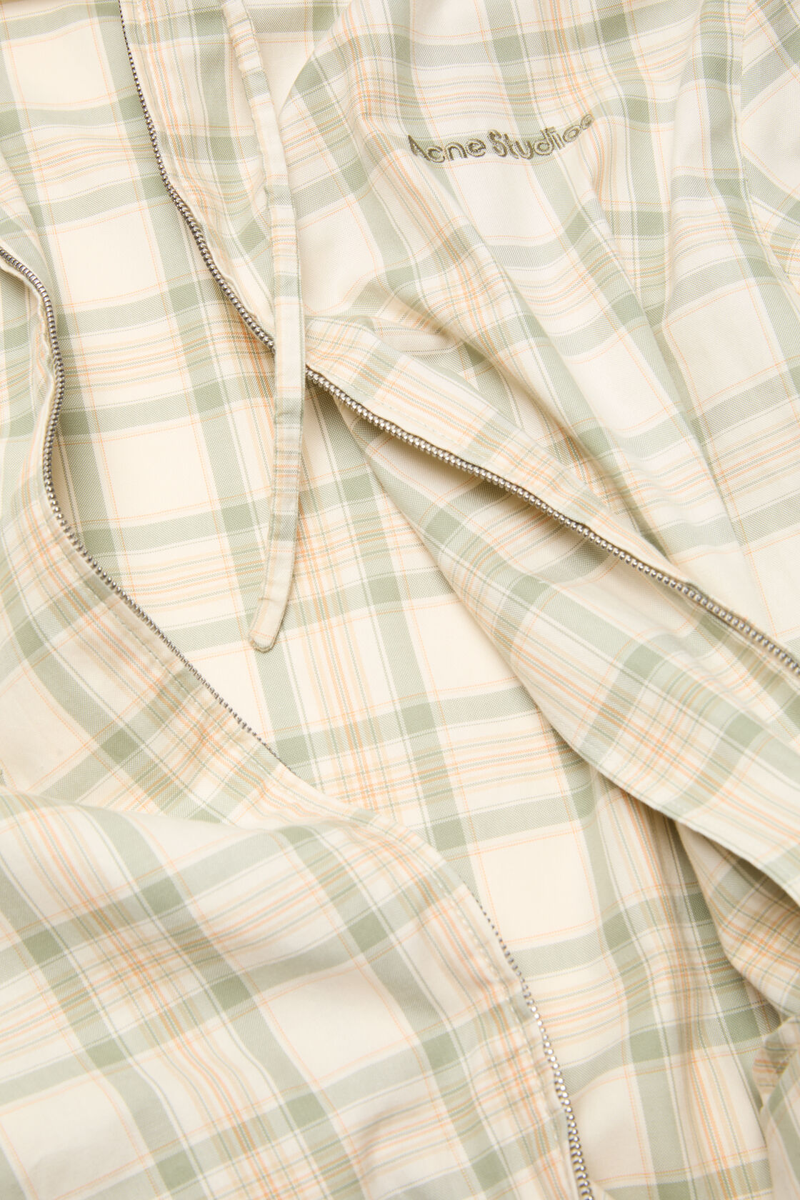 Hooded check jacket, Green/orange, 2000x