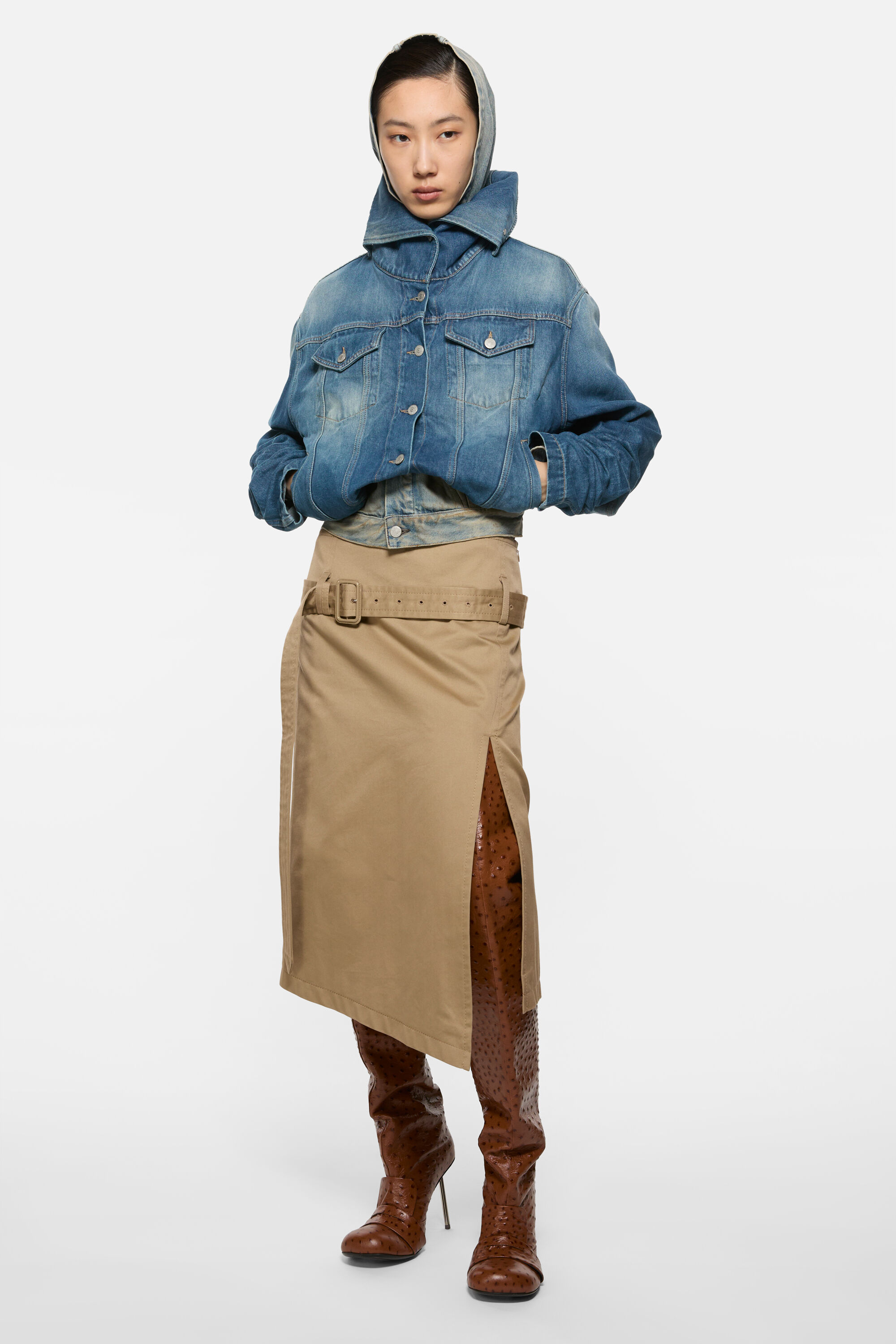 Acne Studios - Crinkled denim jacket - Mid Blue