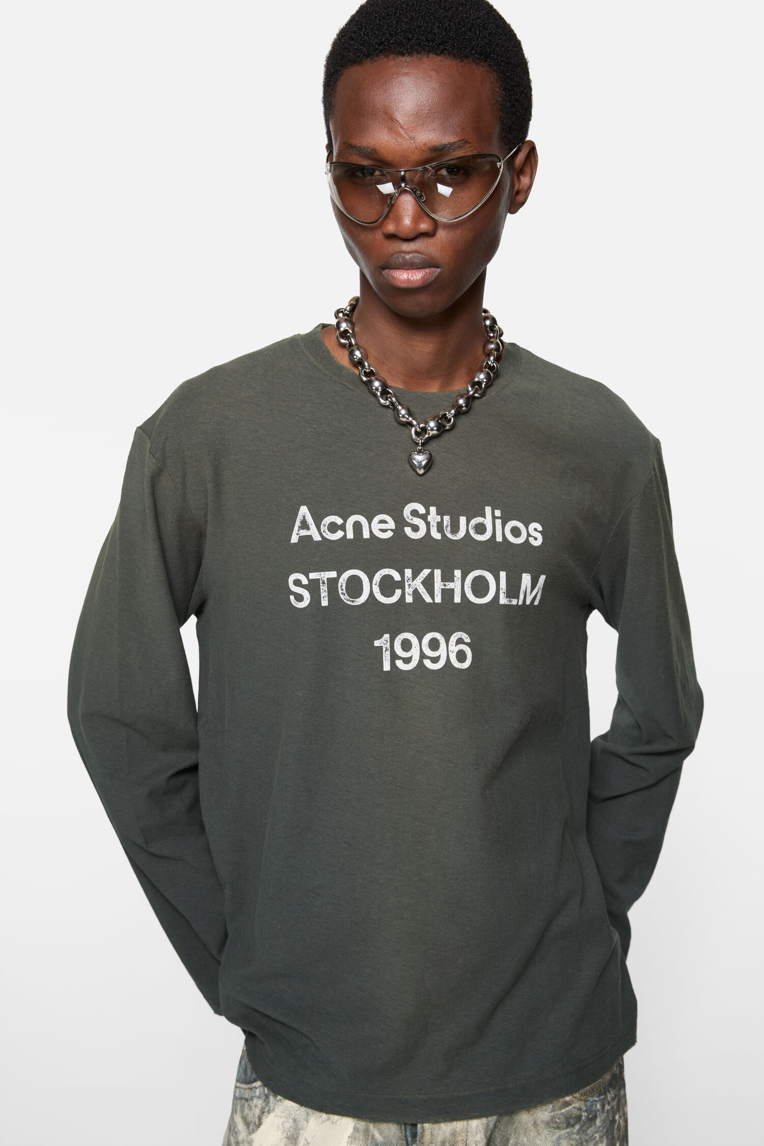 Acne Studios - ロゴTシャツ - リラックスフィット - フェイデッドブラック 
