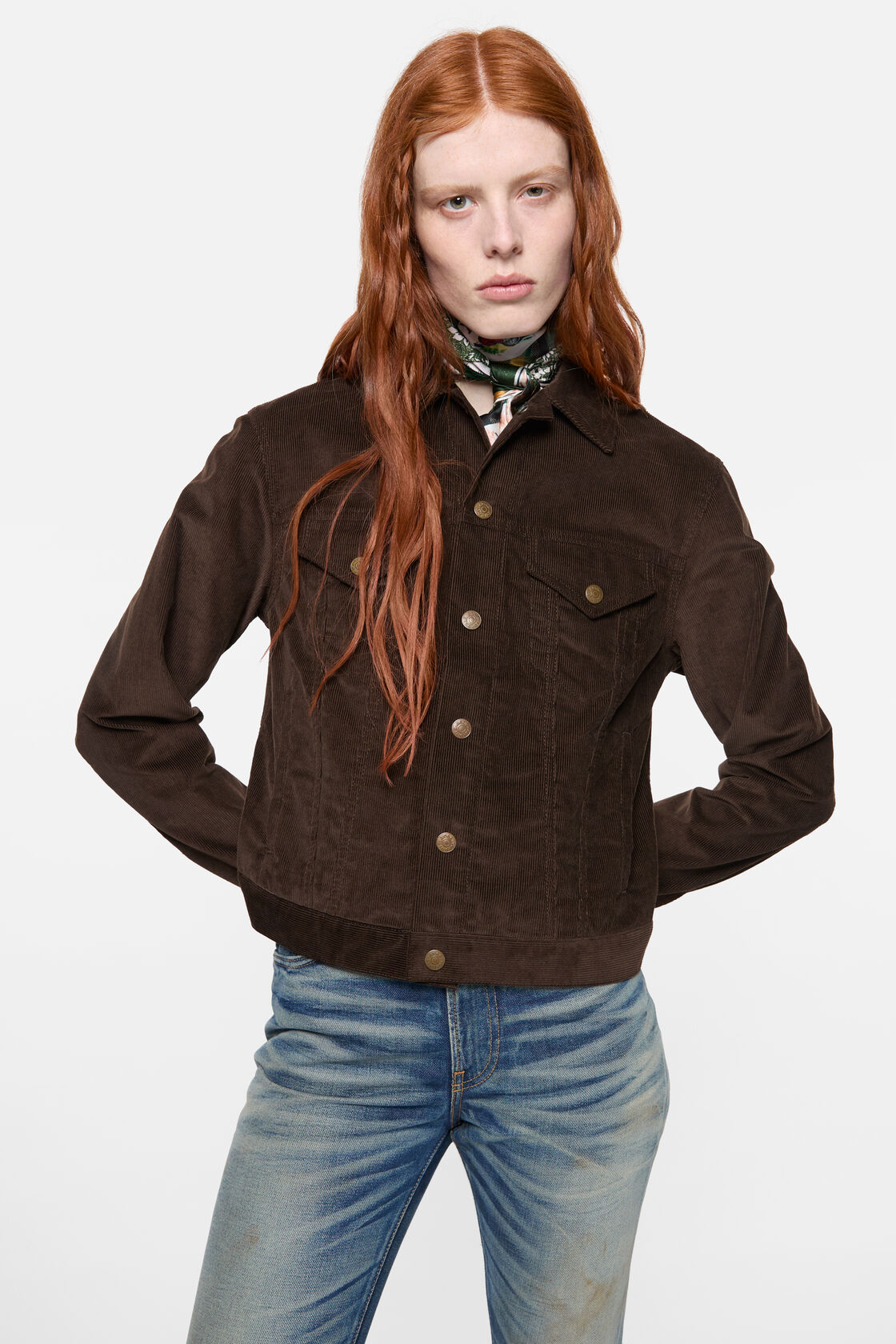 Corduroy jacket, Dark brown, 2000x