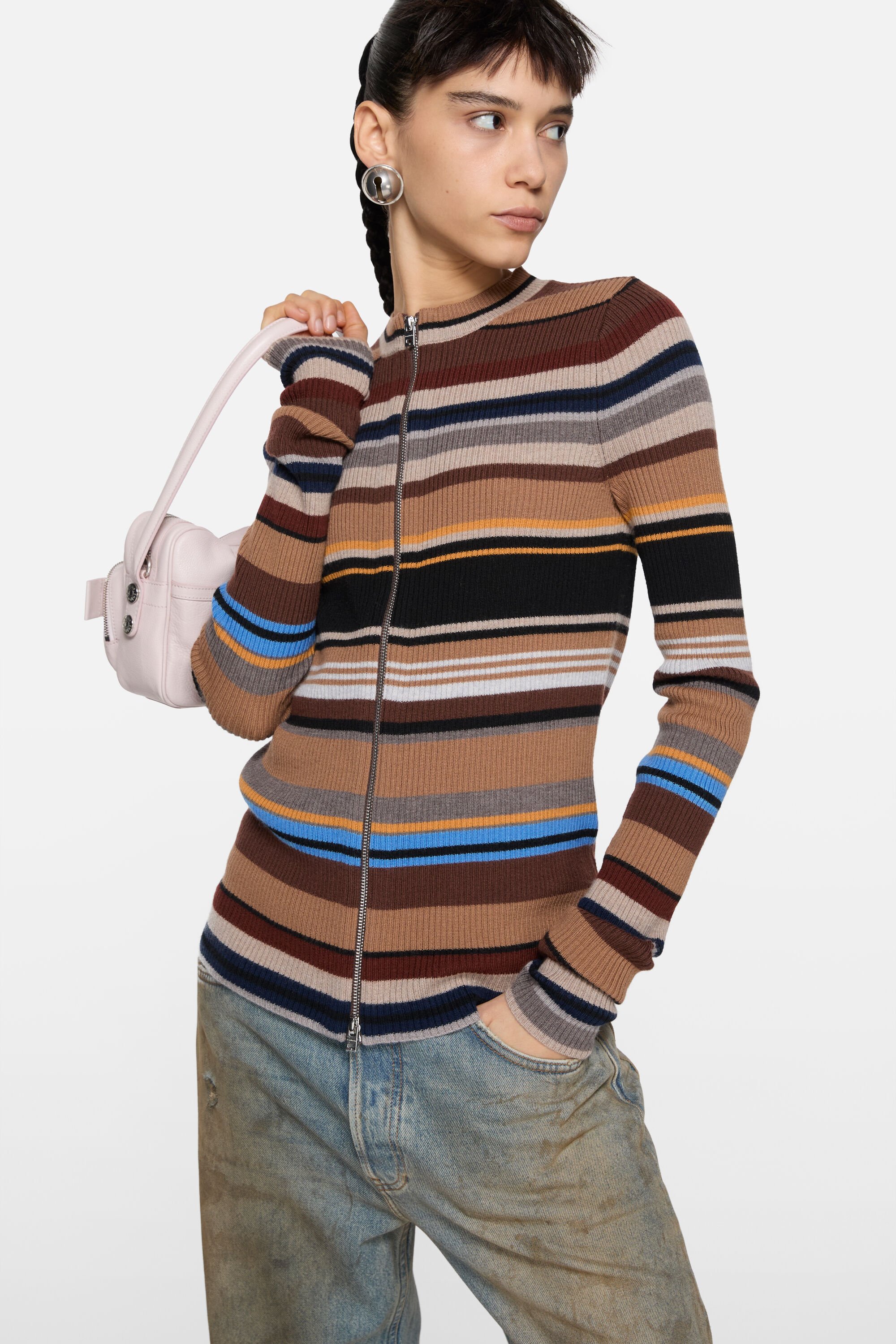 Acne Studios - Striped wool cardigan - Multi brown