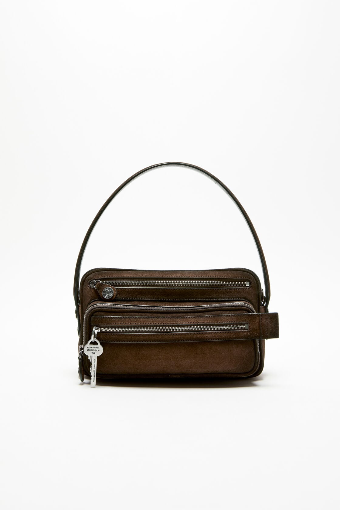 Camero Party Suede Shoulder Bag, Dark brown, 2000x