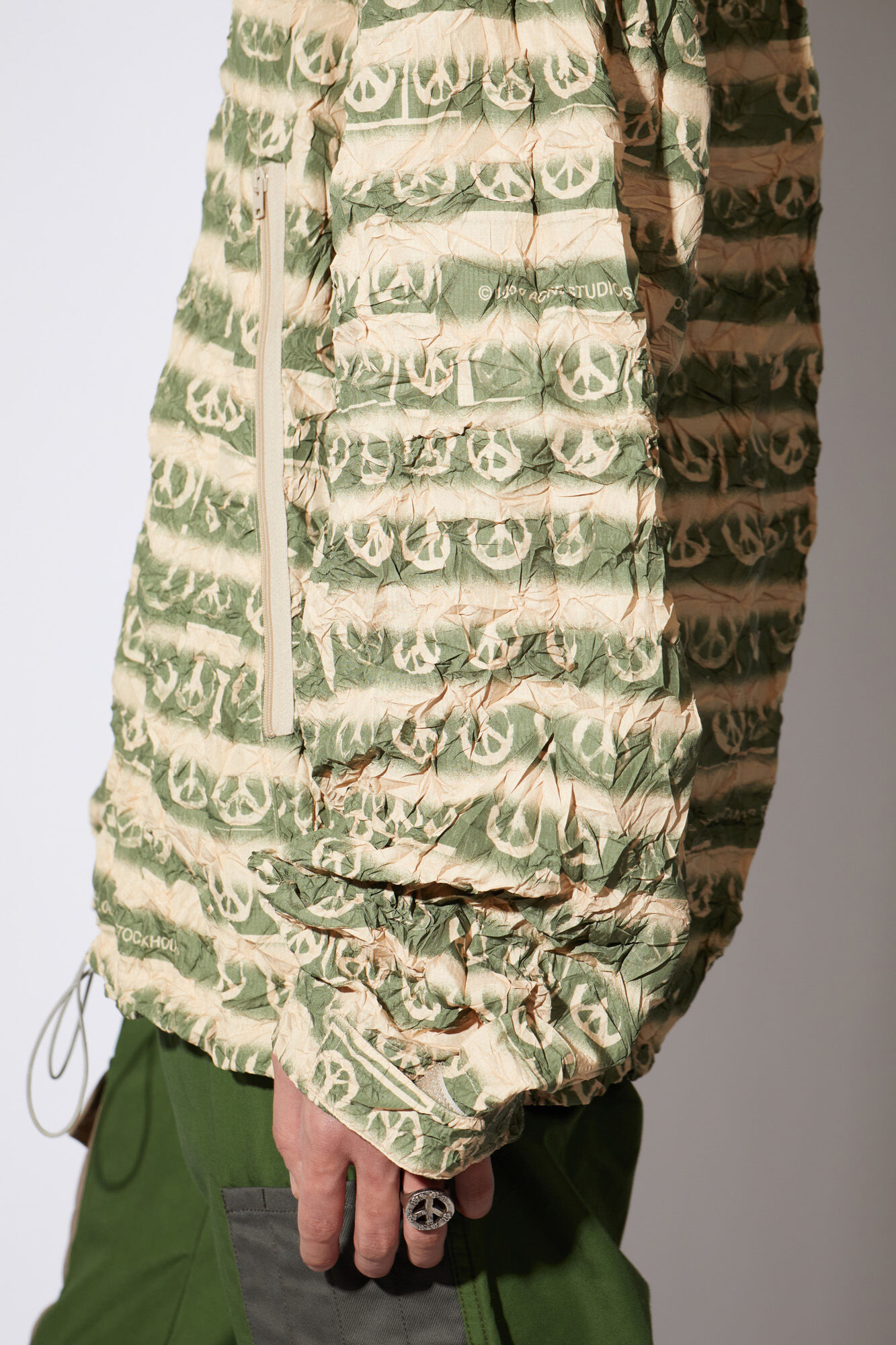 Acne Studios - リップストップジャケット - ピーチ/カーキグリーン