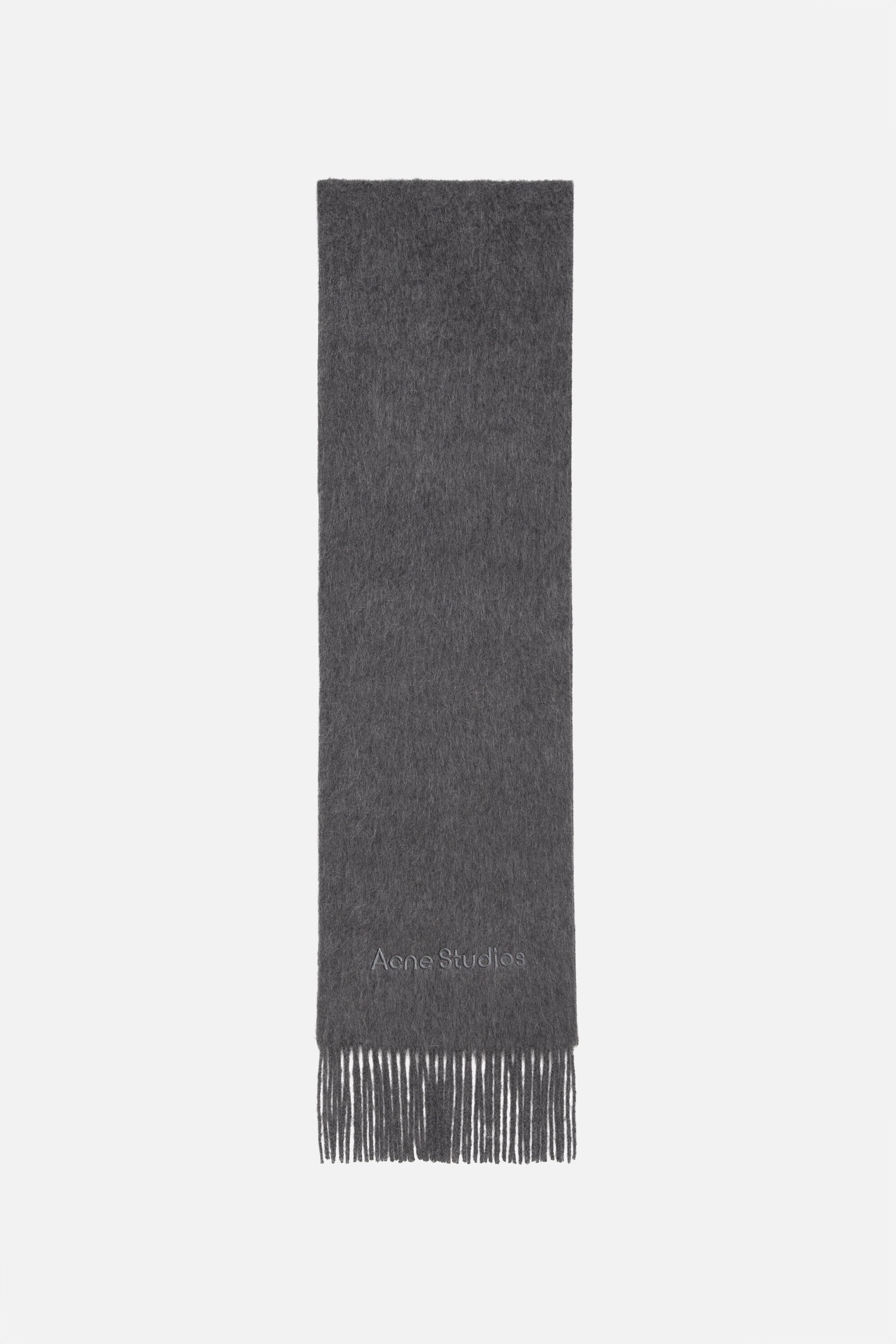 Acne Studios - Wool logo scarf - Grey Melange